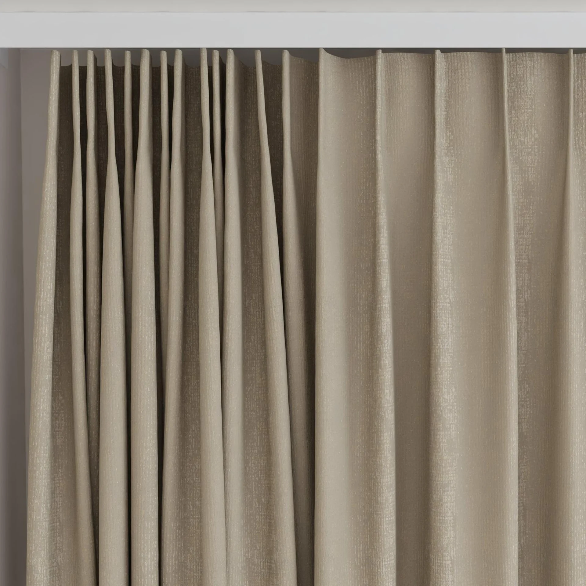 Top view of Aria Titanium, on curtain rail