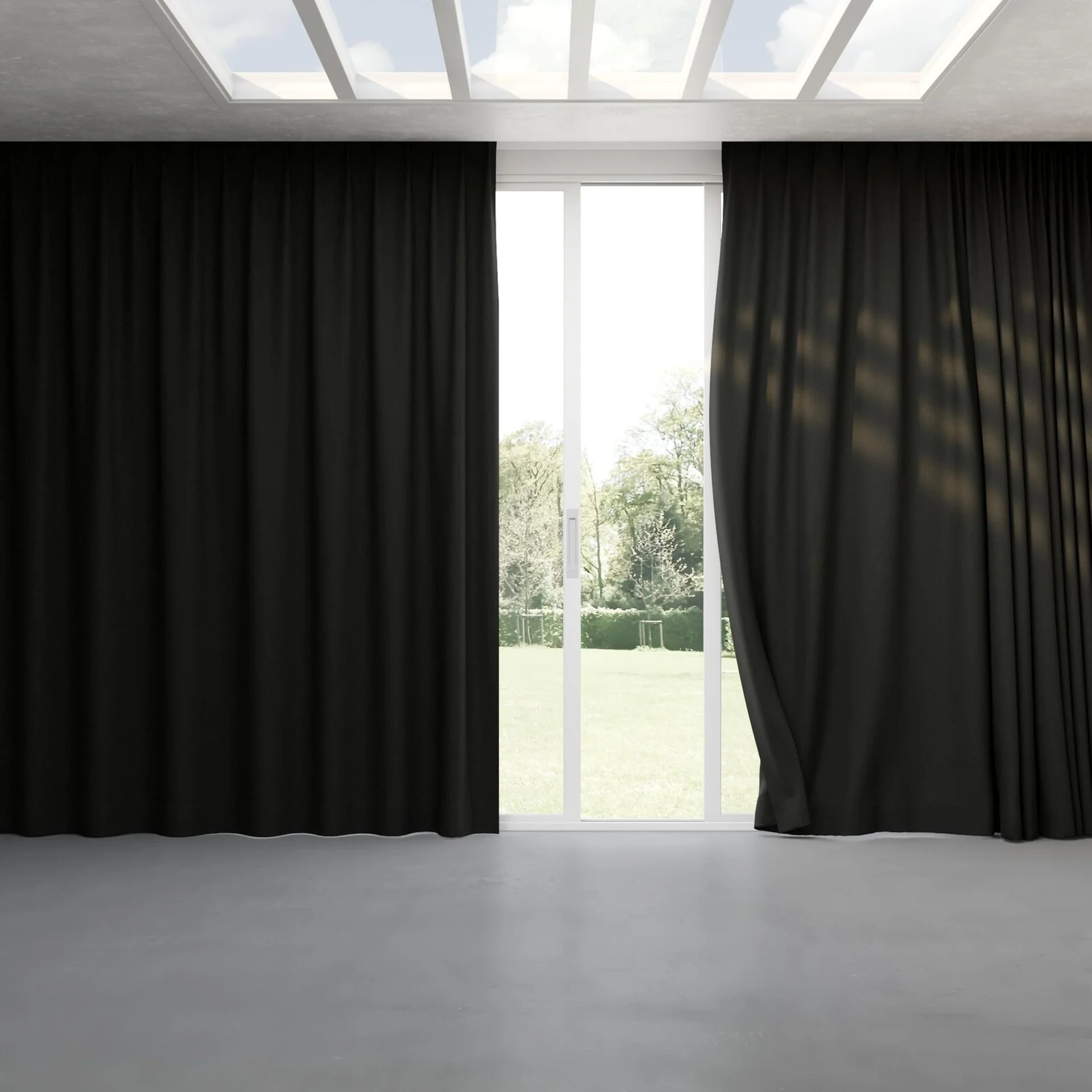 Full view of Northstar Onyx, pinch pleat
