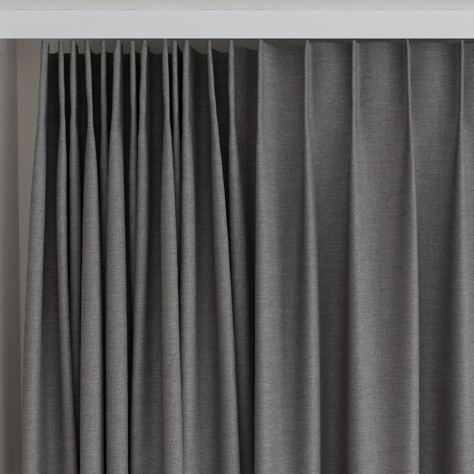 Top view of Casual Steel, on curtain rail