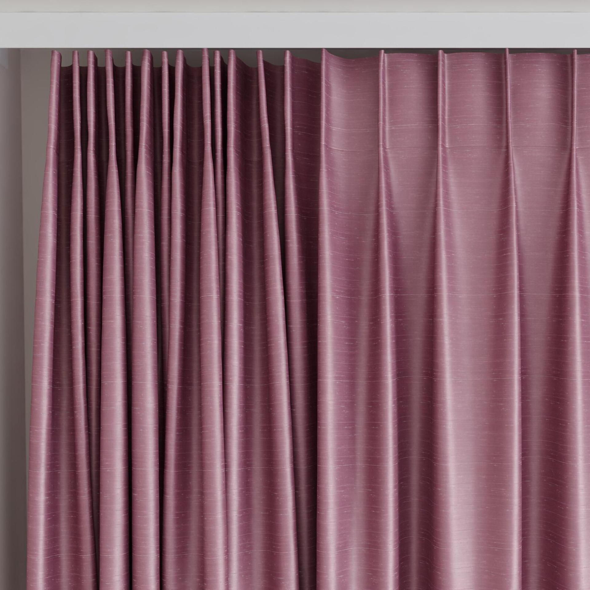Top view of Silky Tulip, on curtain rail