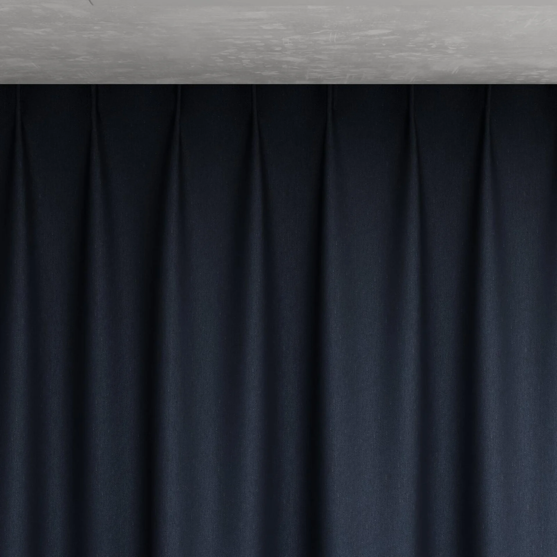 Top view of Infinite Indigo, pinch pleat