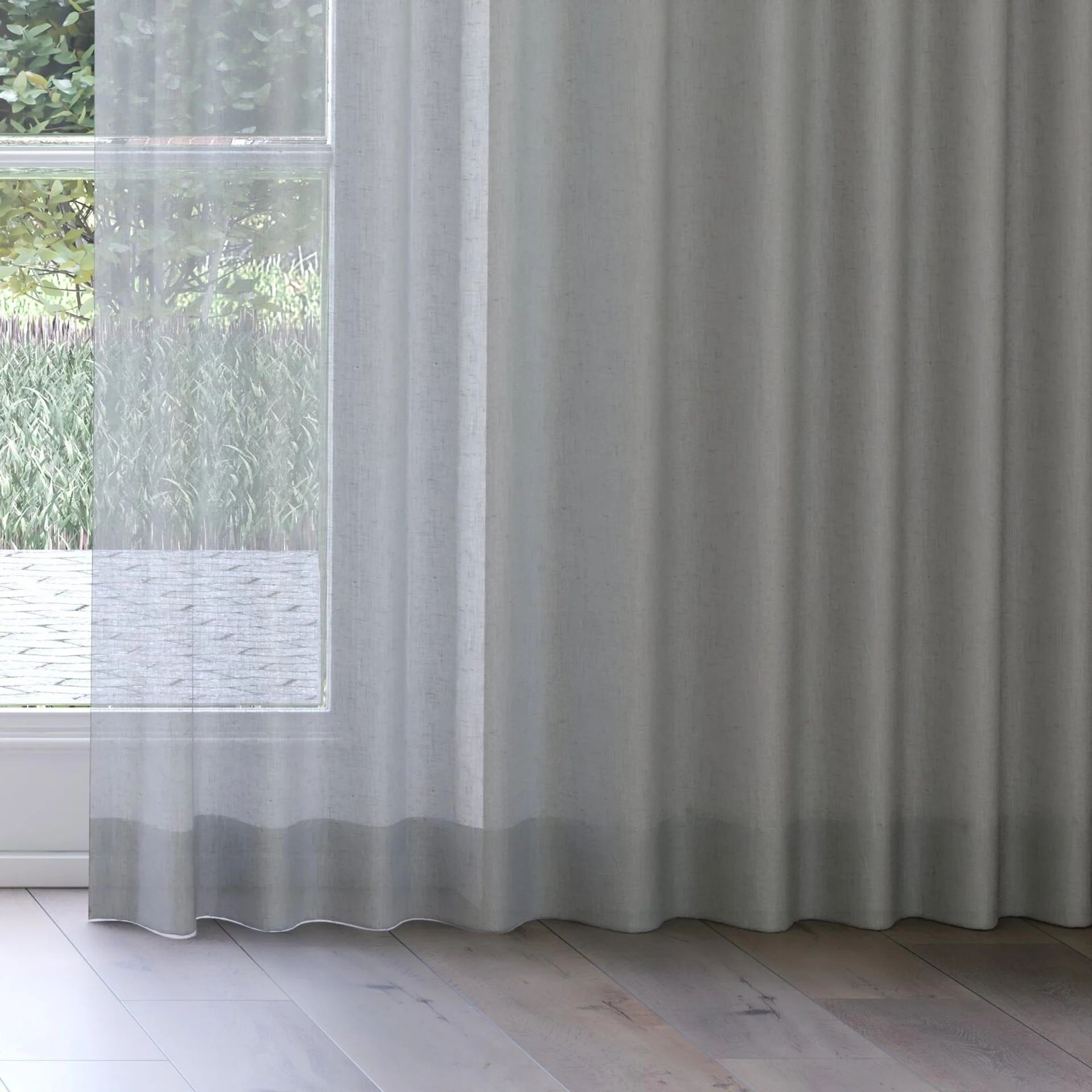 Bottom view of Lino Mineral, on curtain rail