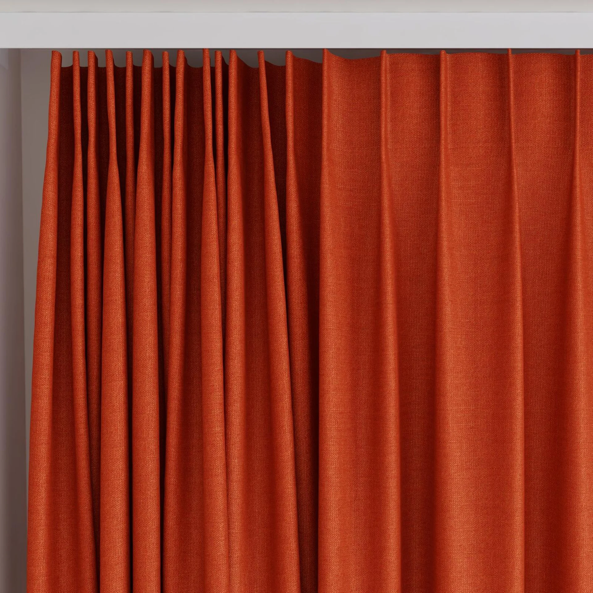 Top view of Linex Pumpkin, on curtain rail