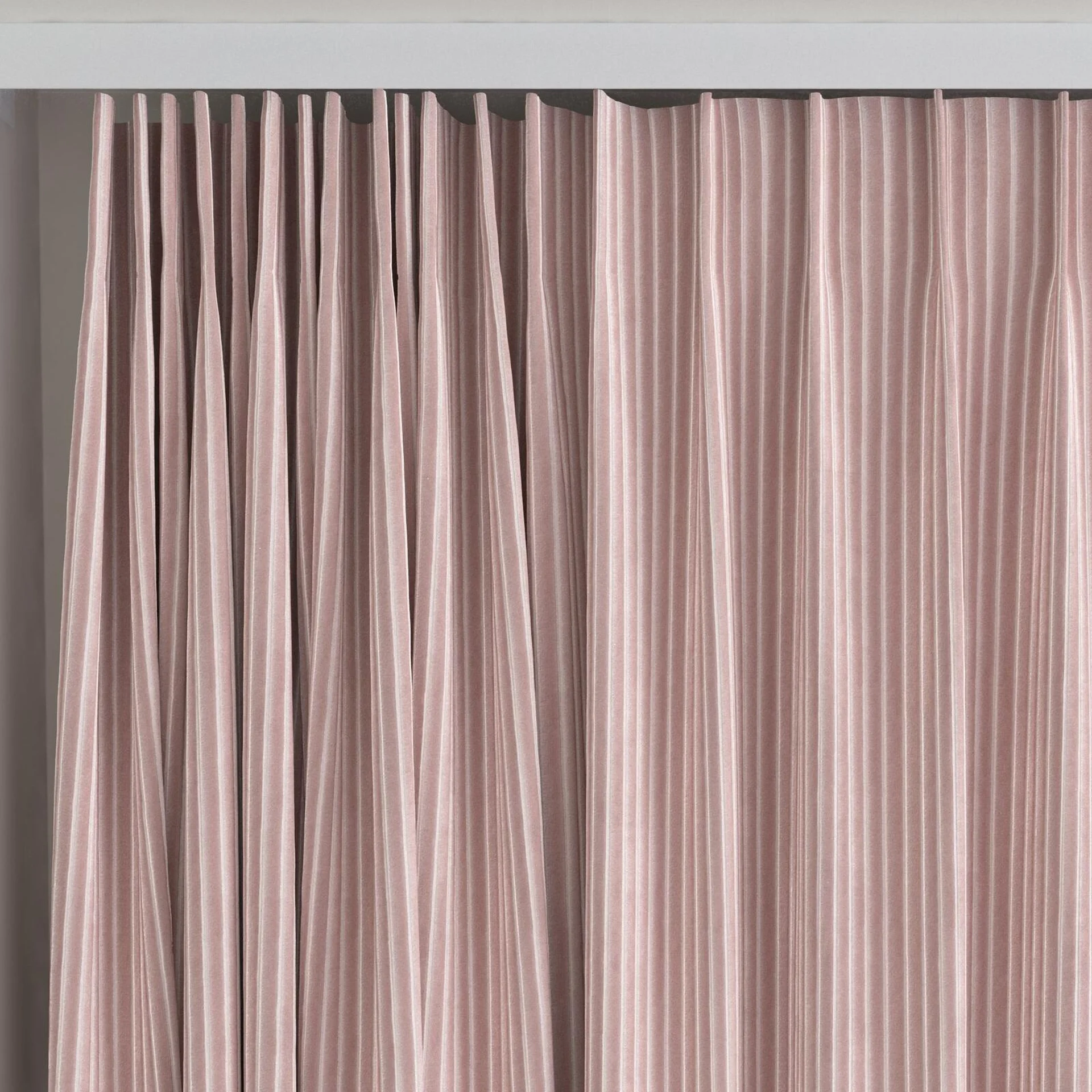 Top view of Embrace Candy, on curtain rail