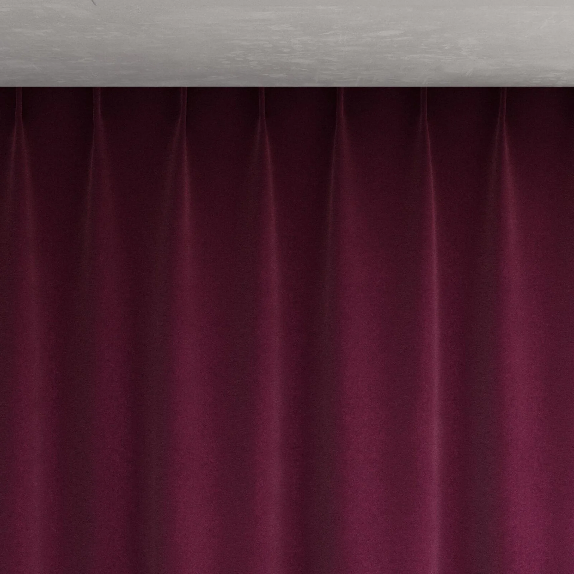 Top view of Moon Aubergine, pinch pleat