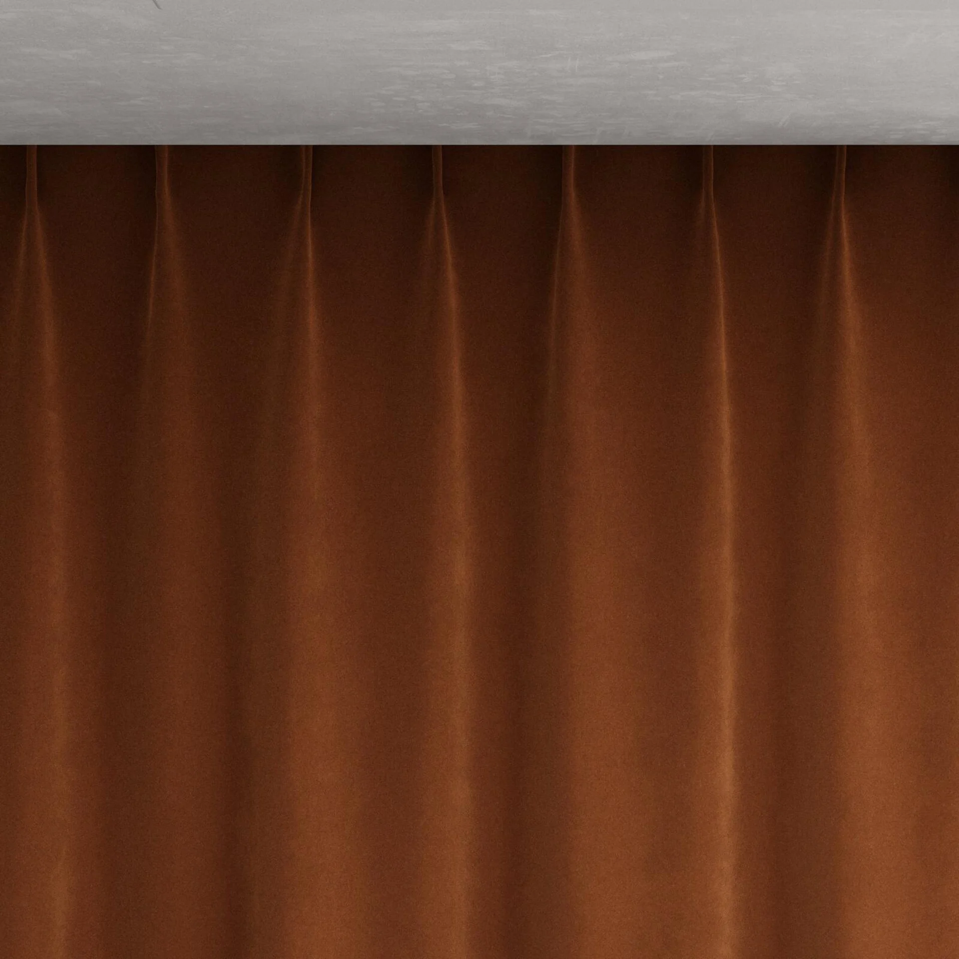 Top view of Lux Velvet Nut 8401, pinch pleat