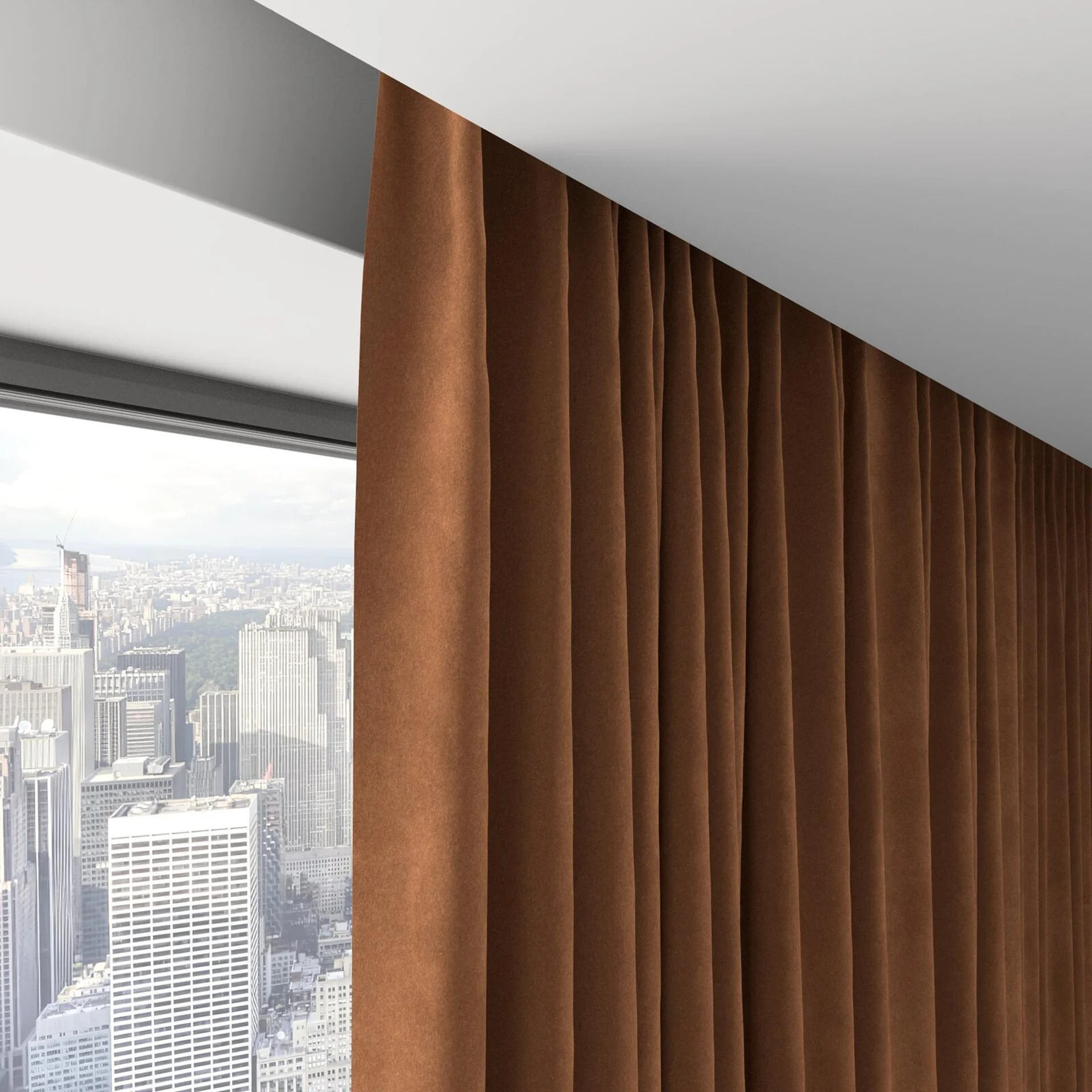 Top view of Lux Velvet Nut 8401, on hidden rail