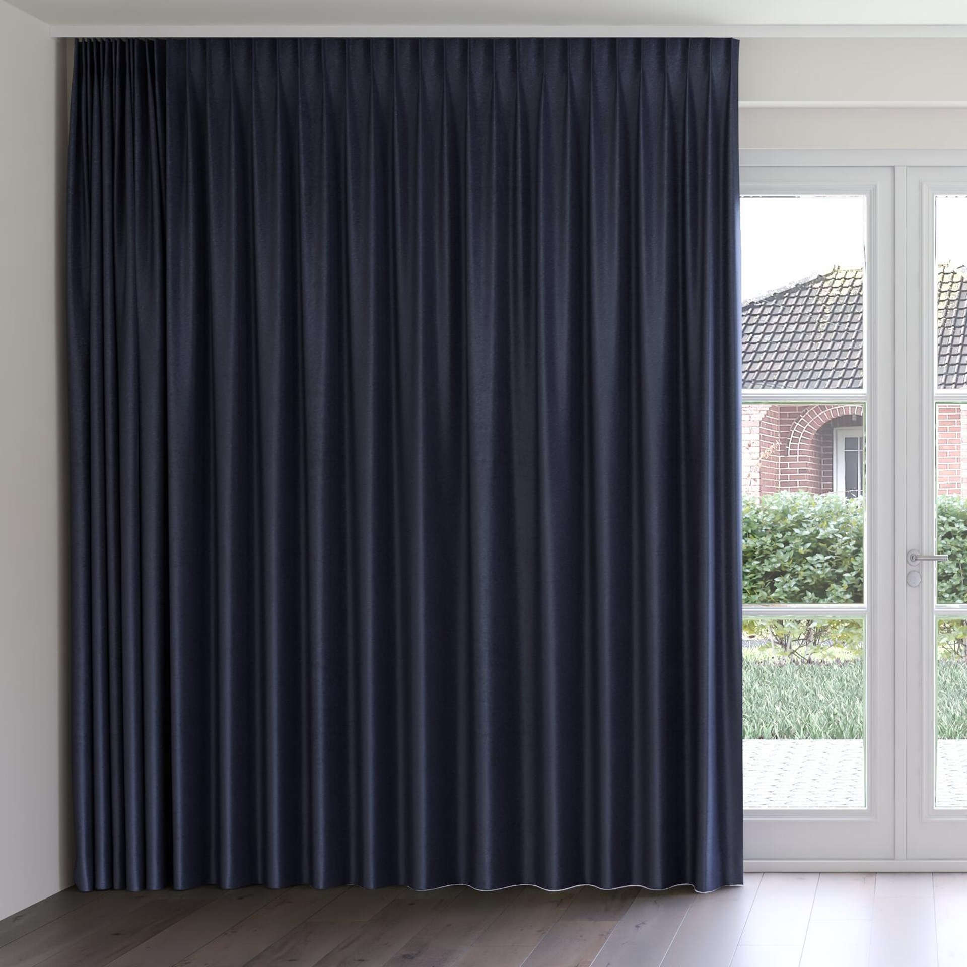 Front view of Lambada Midnight, on curtain rail
