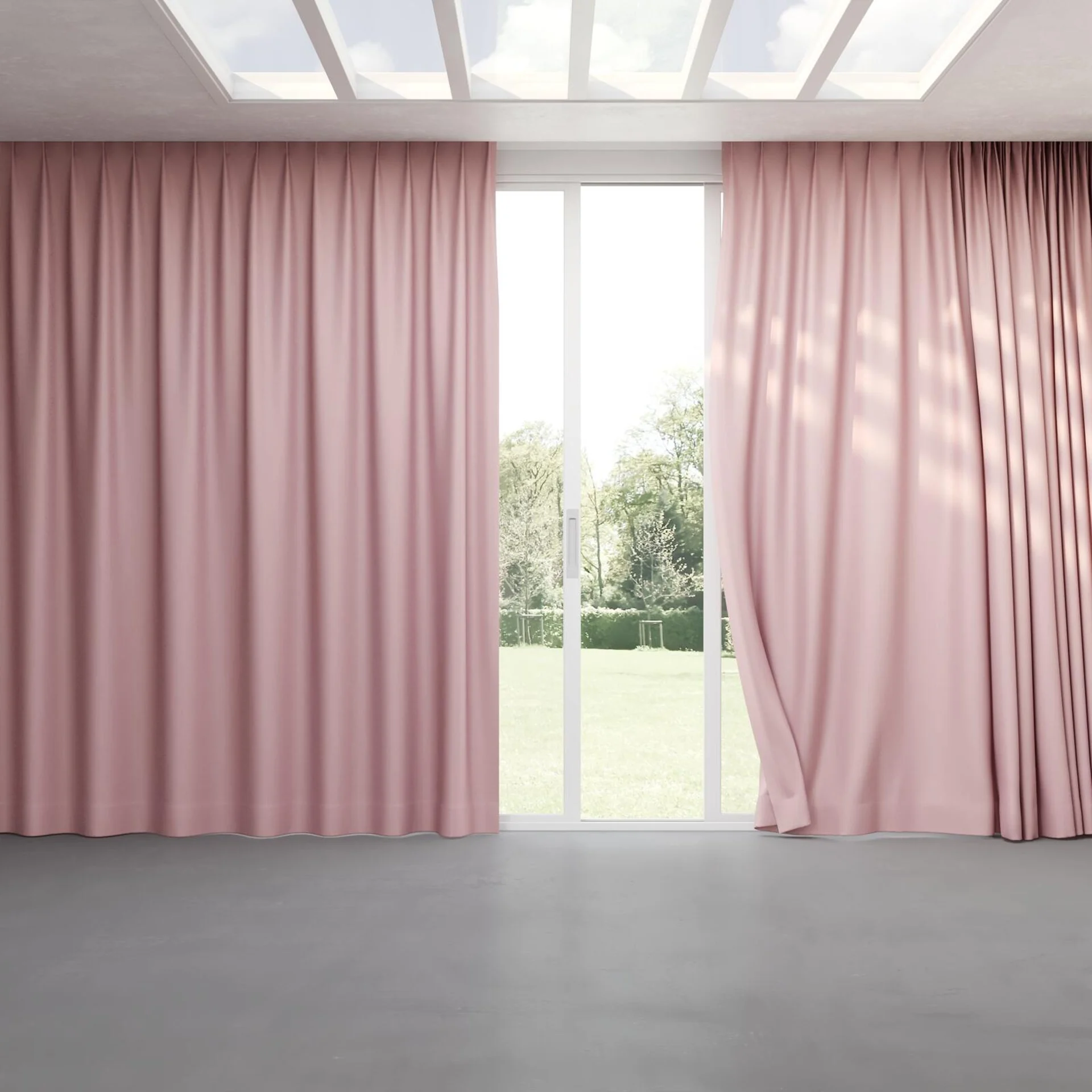 Full view of Grove Lotus, pinch pleat
