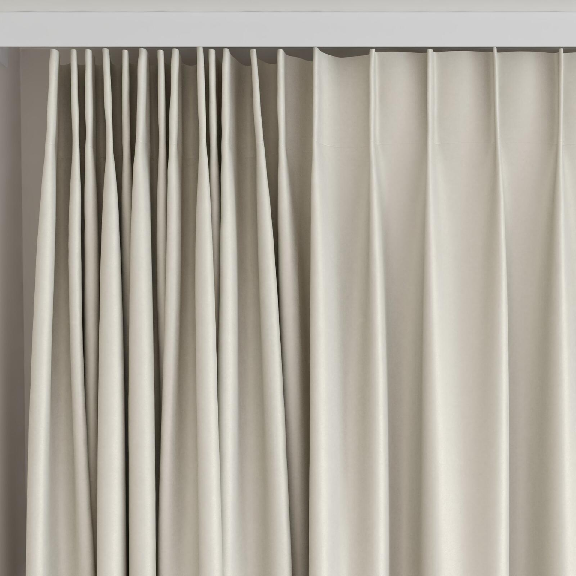 Top view of Re-Vive Beige, on curtain rail