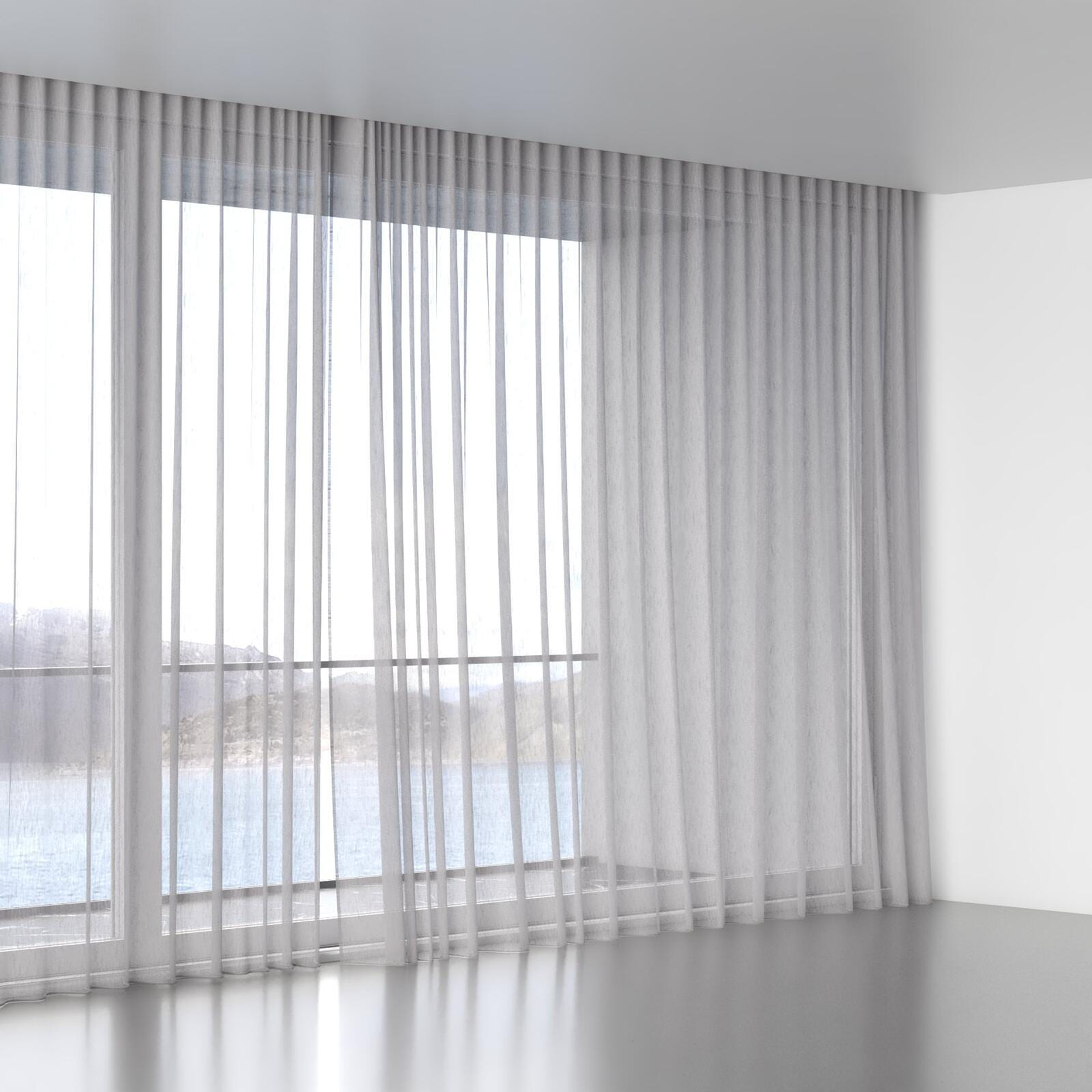 Full view of Stratus Smoke, wave pleat
