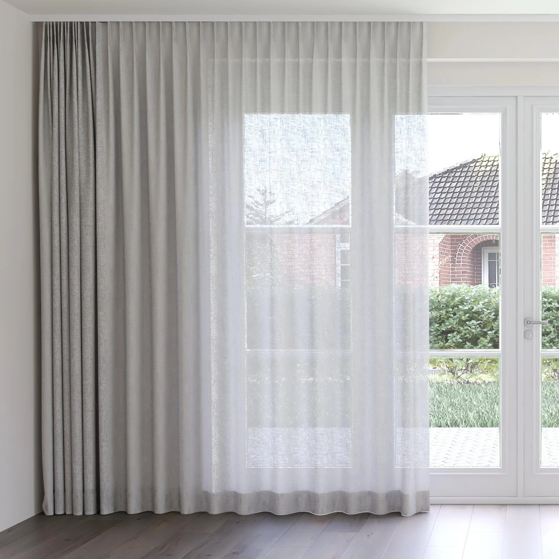Front view of Adobe Stone, on curtain rail