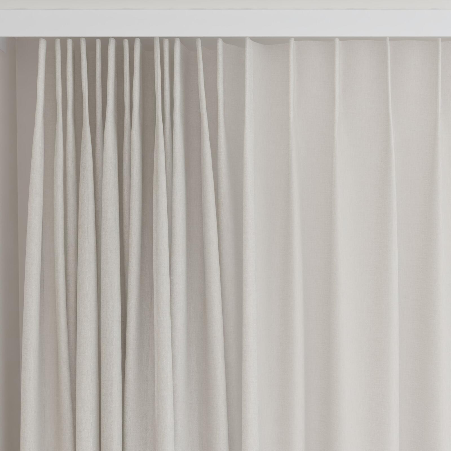 Top view of Sardinia Driftwood, on curtain rail