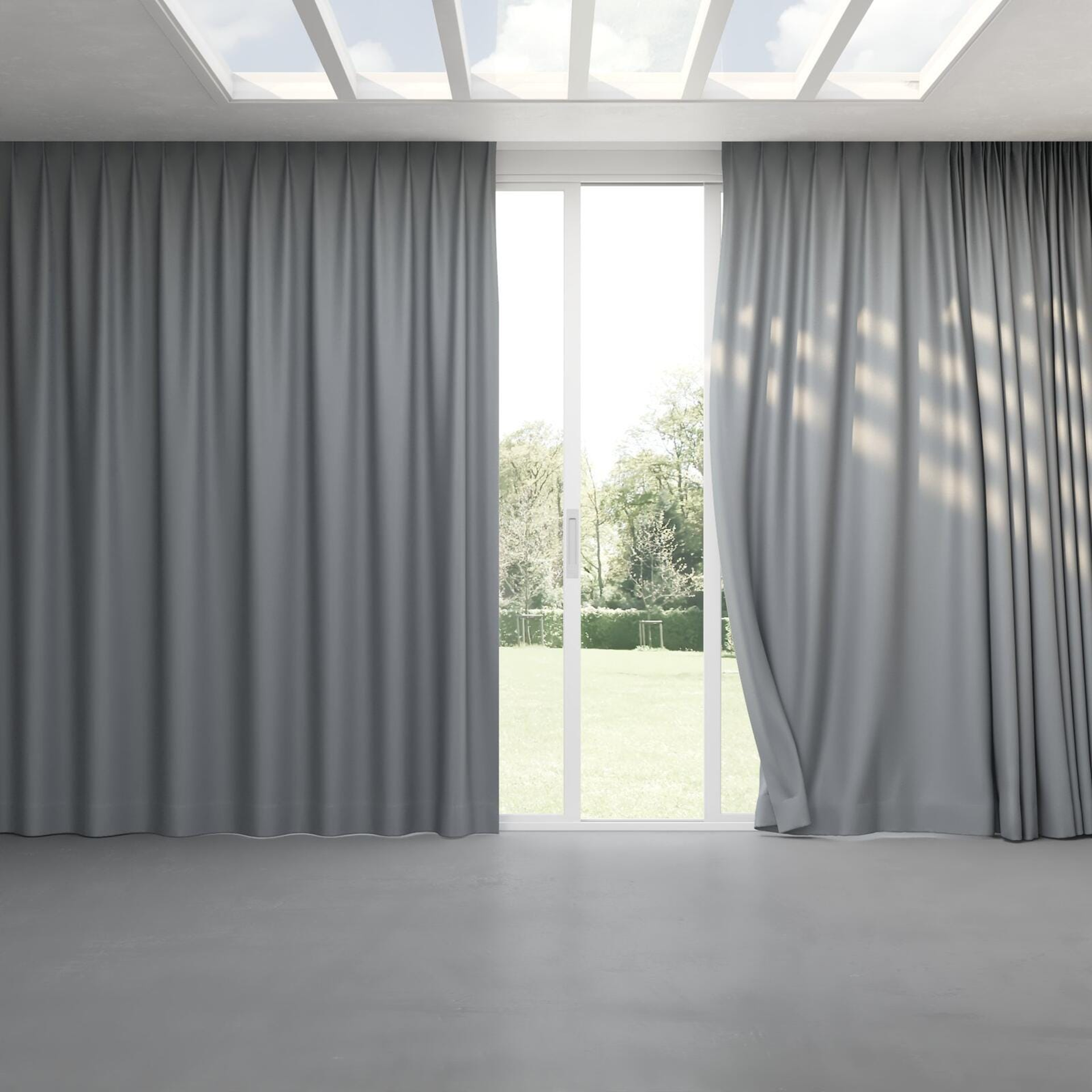Full view of Soho Chrome, pinch pleat