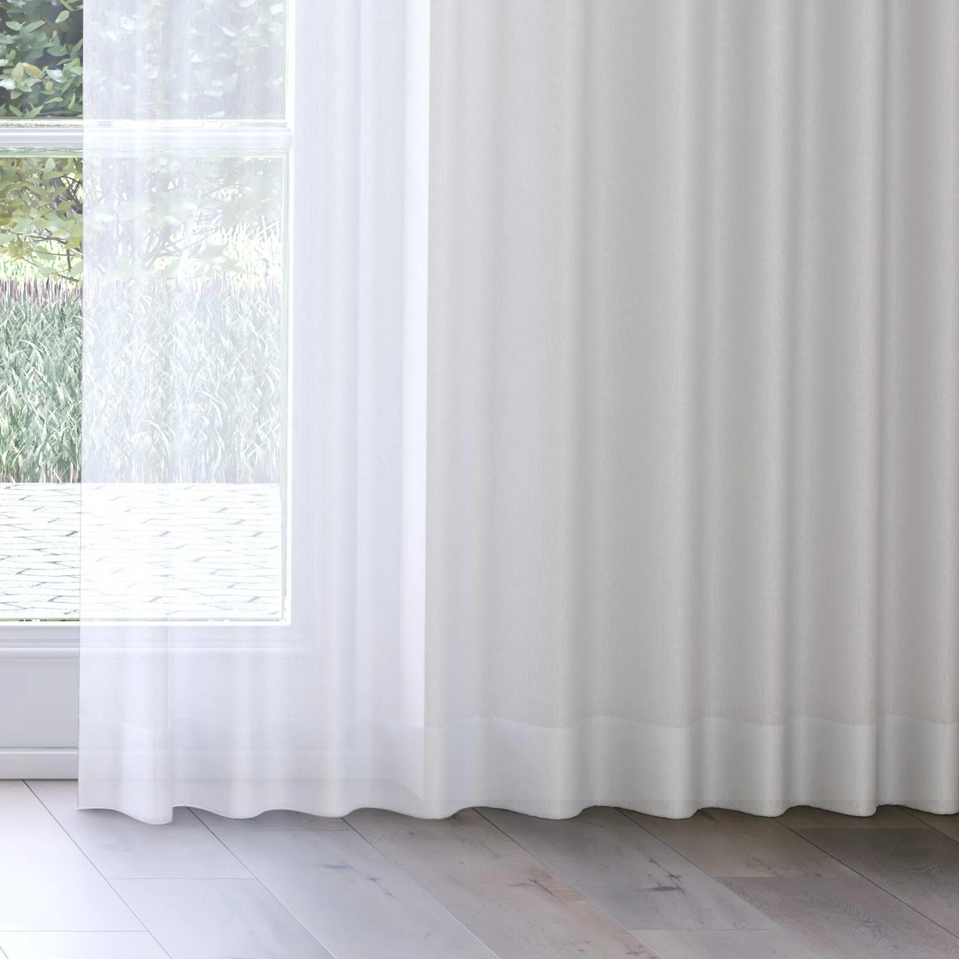 Bottom view of Malaga Stone, on curtain rail