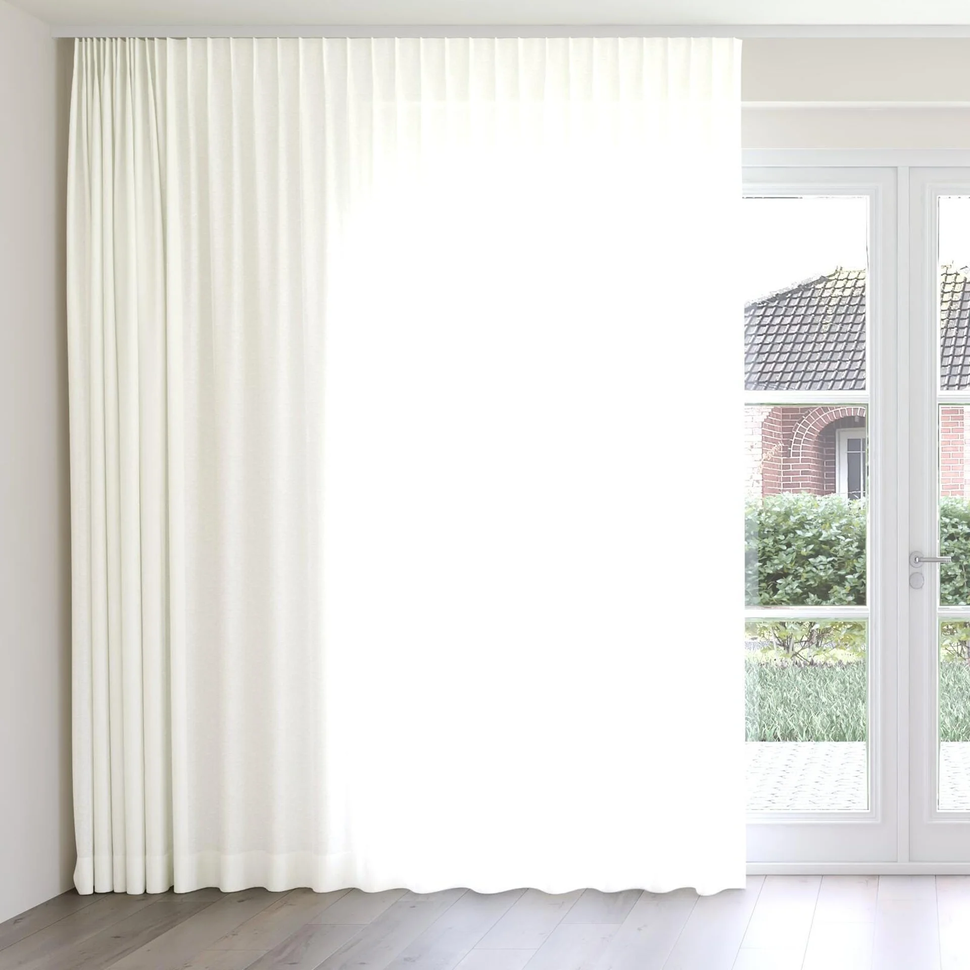 Front view of Kyoto Snow, on curtain rail