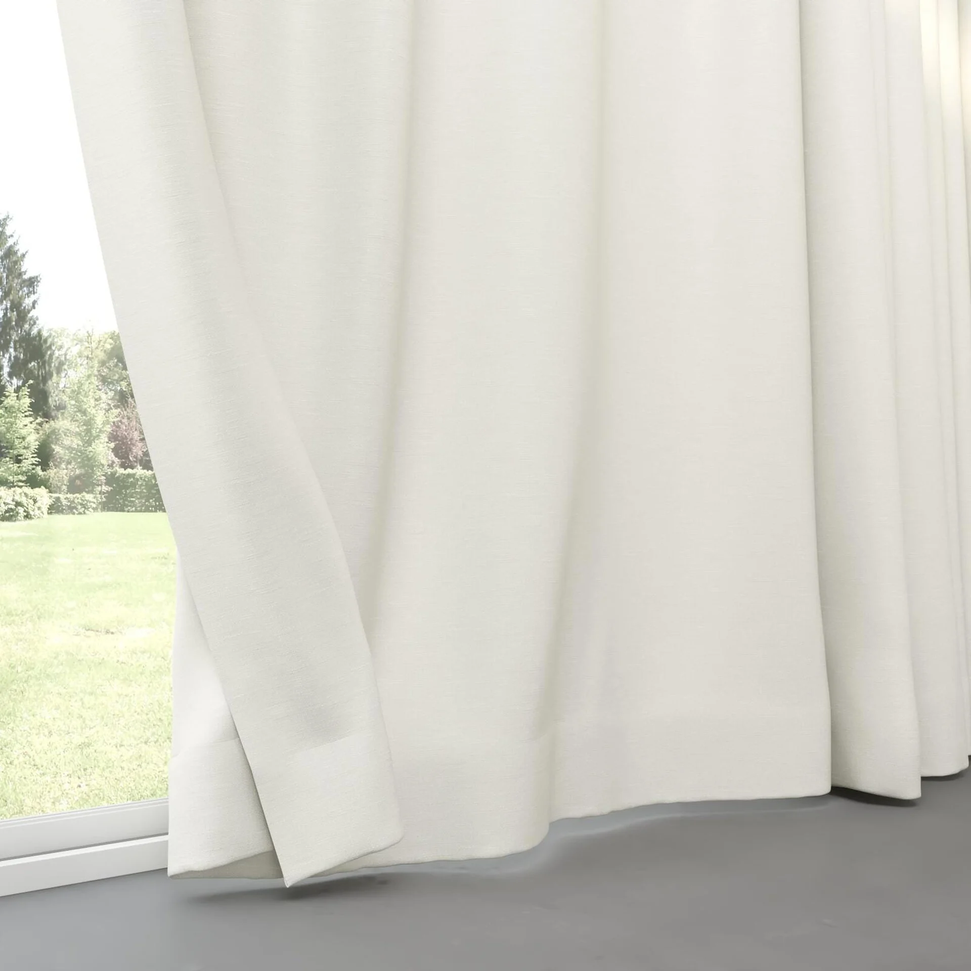 Bottom view of Colourwash Eco Natural, pinch pleat