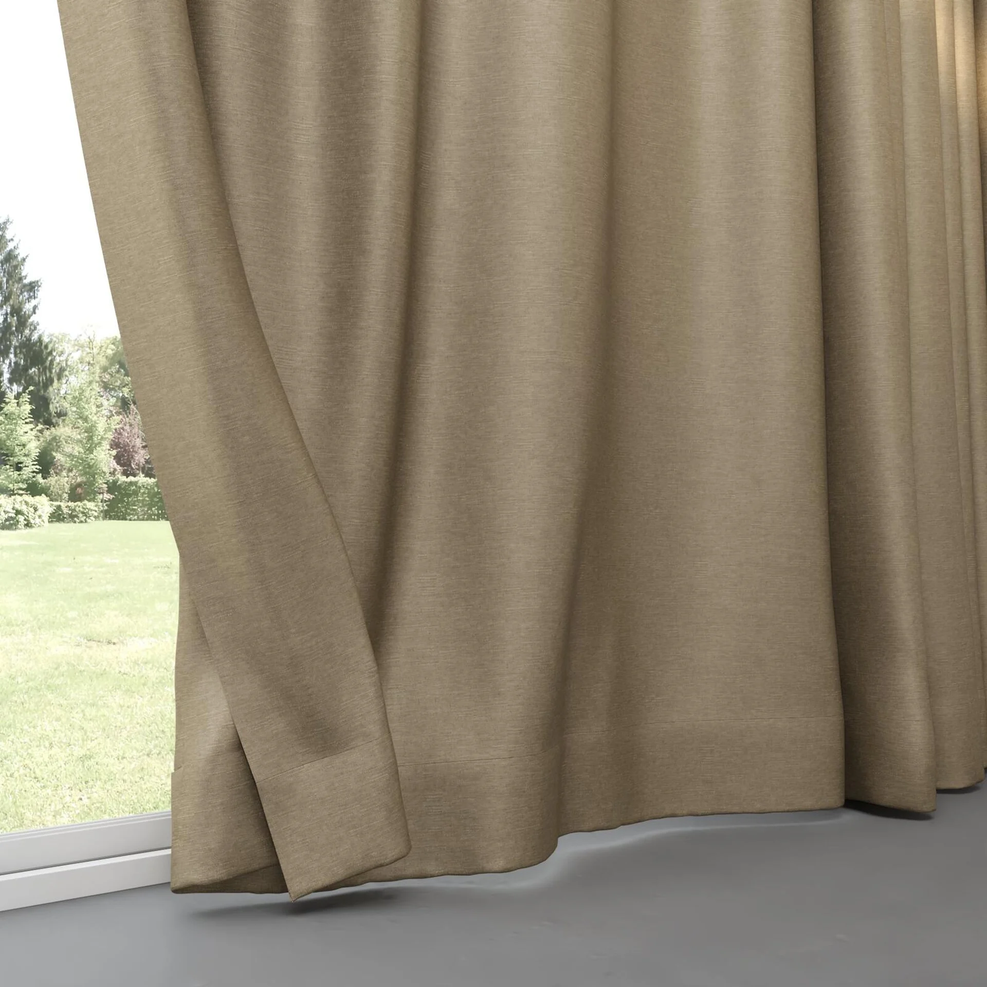 Bottom view of Provence Seagrass, pinch pleat