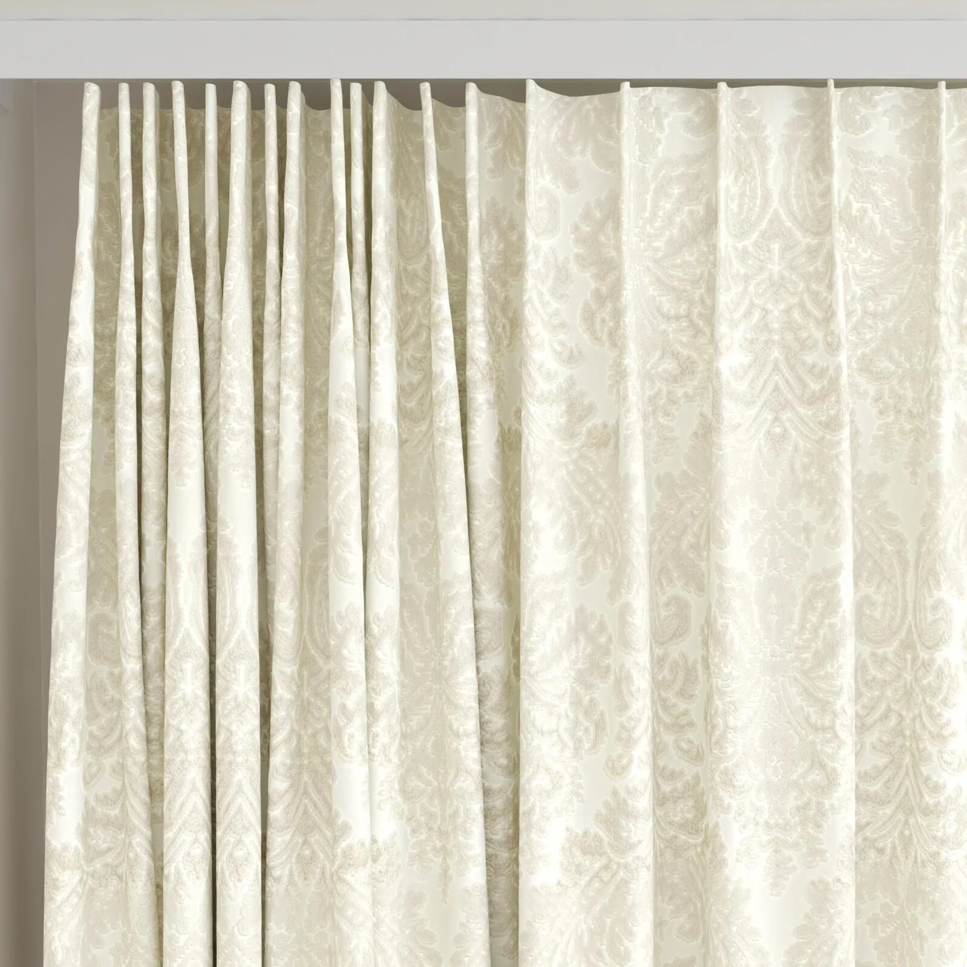 Top view of Gosh Champagne, on curtain rail