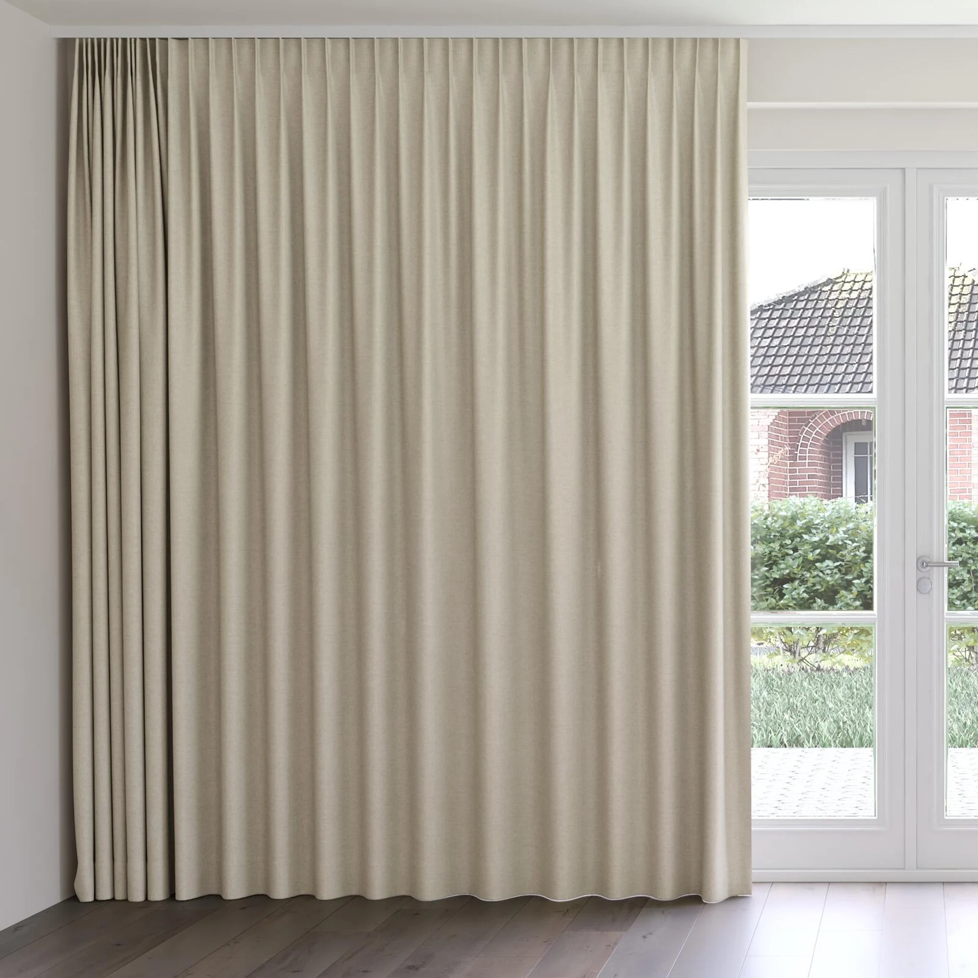 Front view of Bravo Buff, on curtain rail