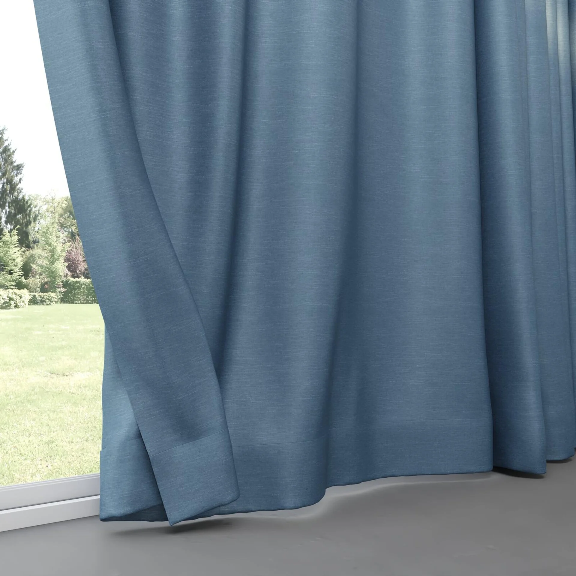 Bottom view of Provence Denim, pinch pleat