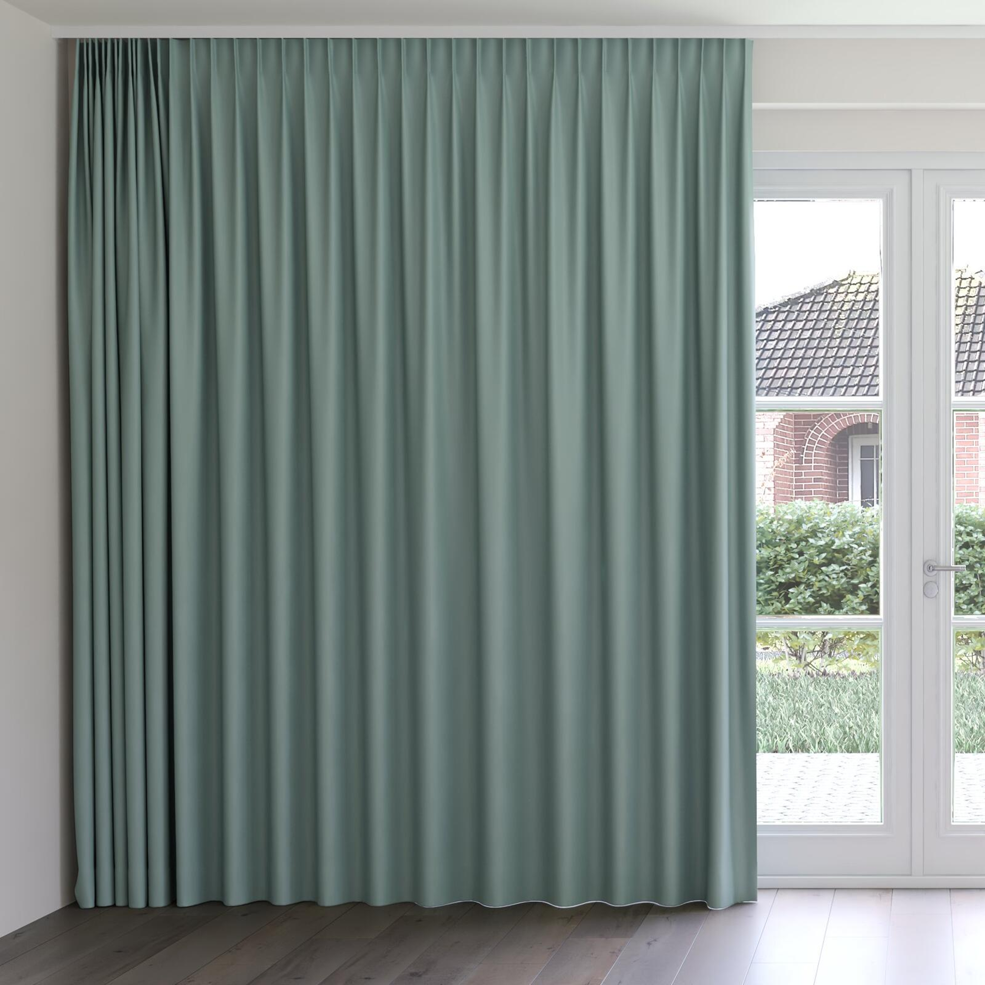 Front view of Ultra Dim Mist, on curtain rail