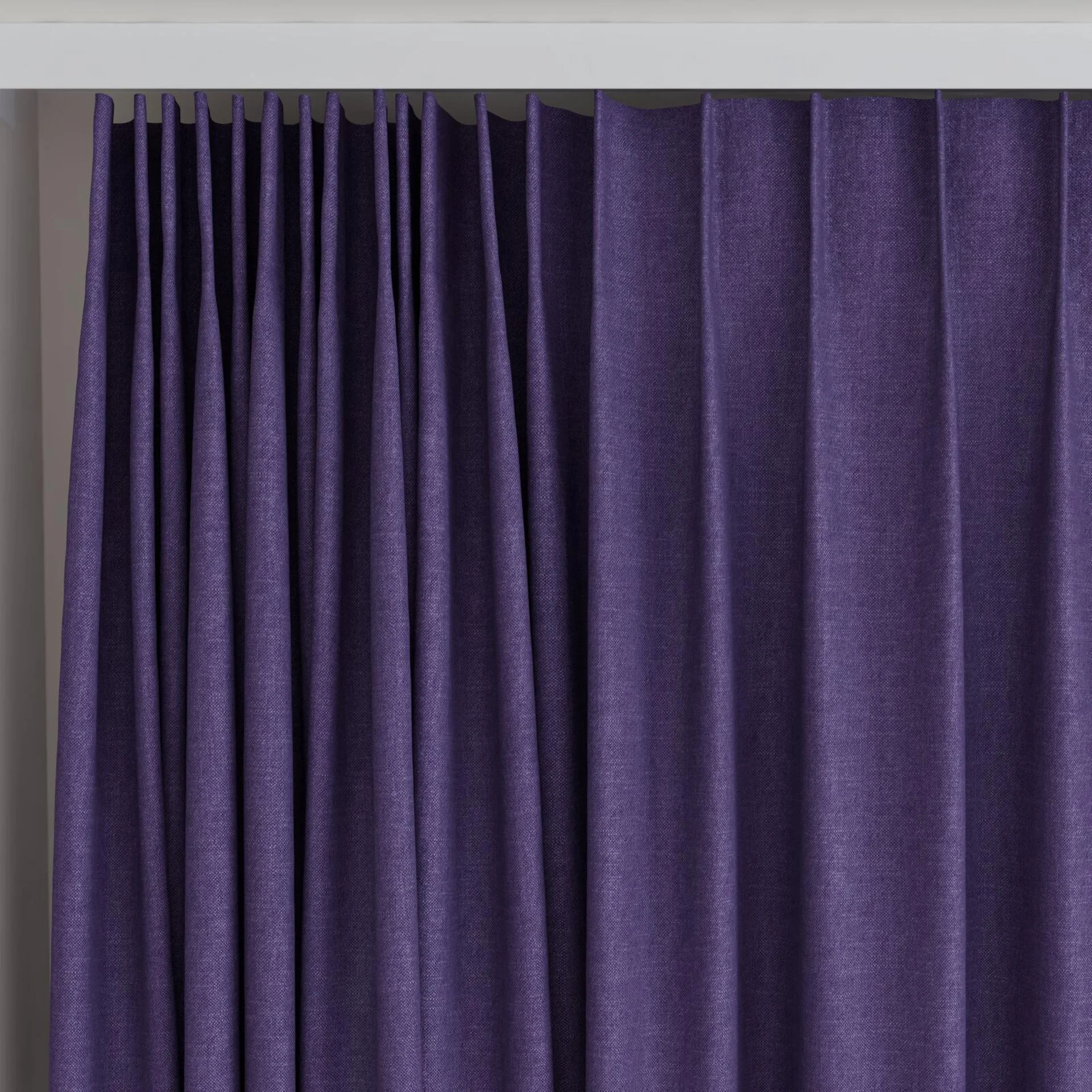 Top view of Rover Violet, on curtain rail