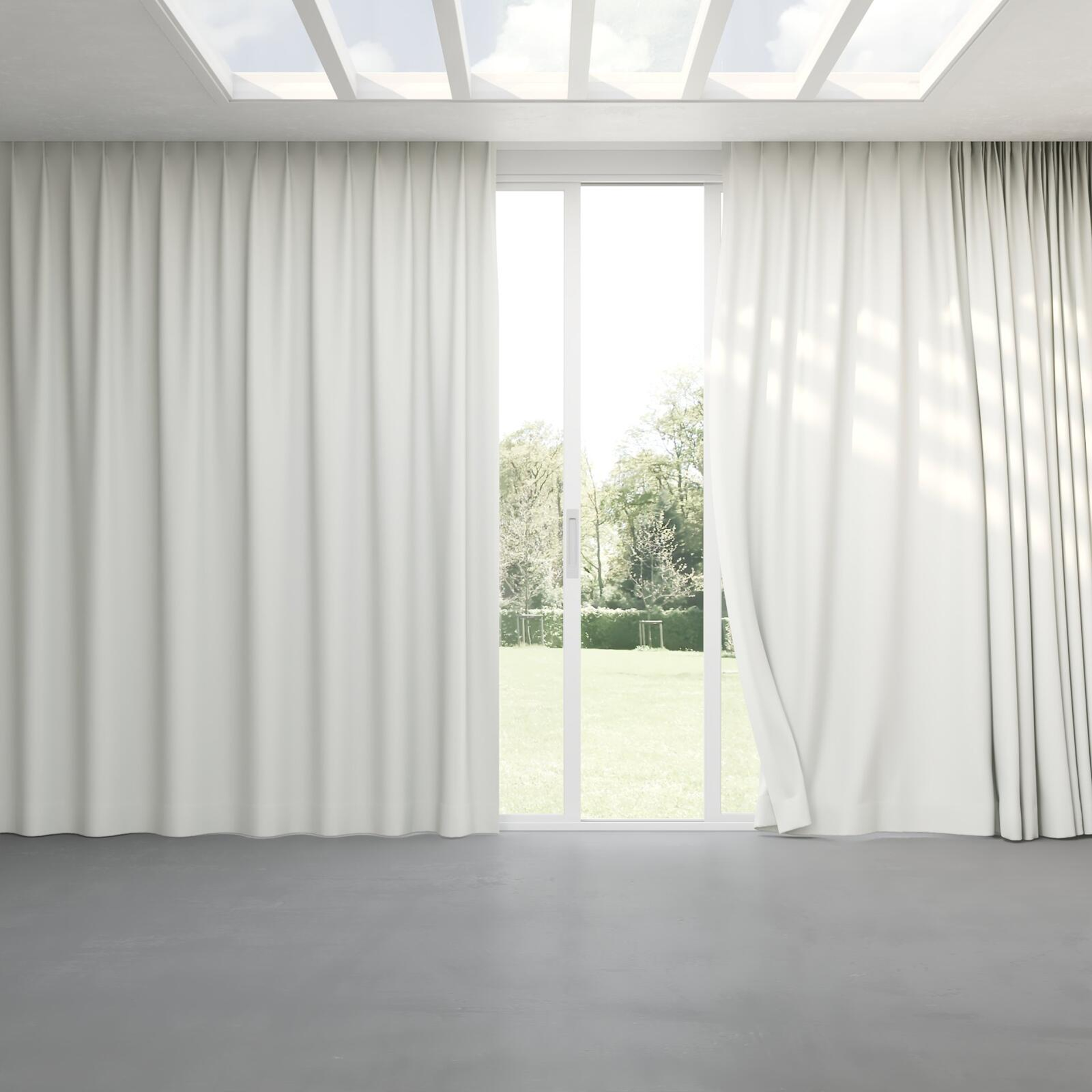 Full view of Ultra Dim Pearl, pinch pleat