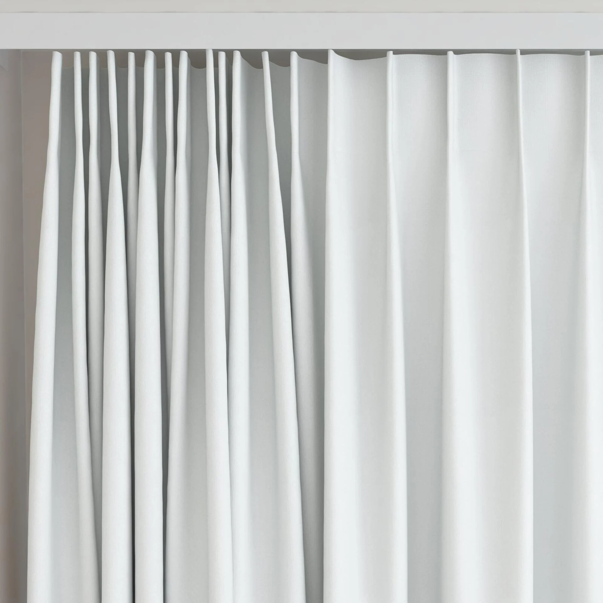 Top view of Darkness Pearl, on curtain rail