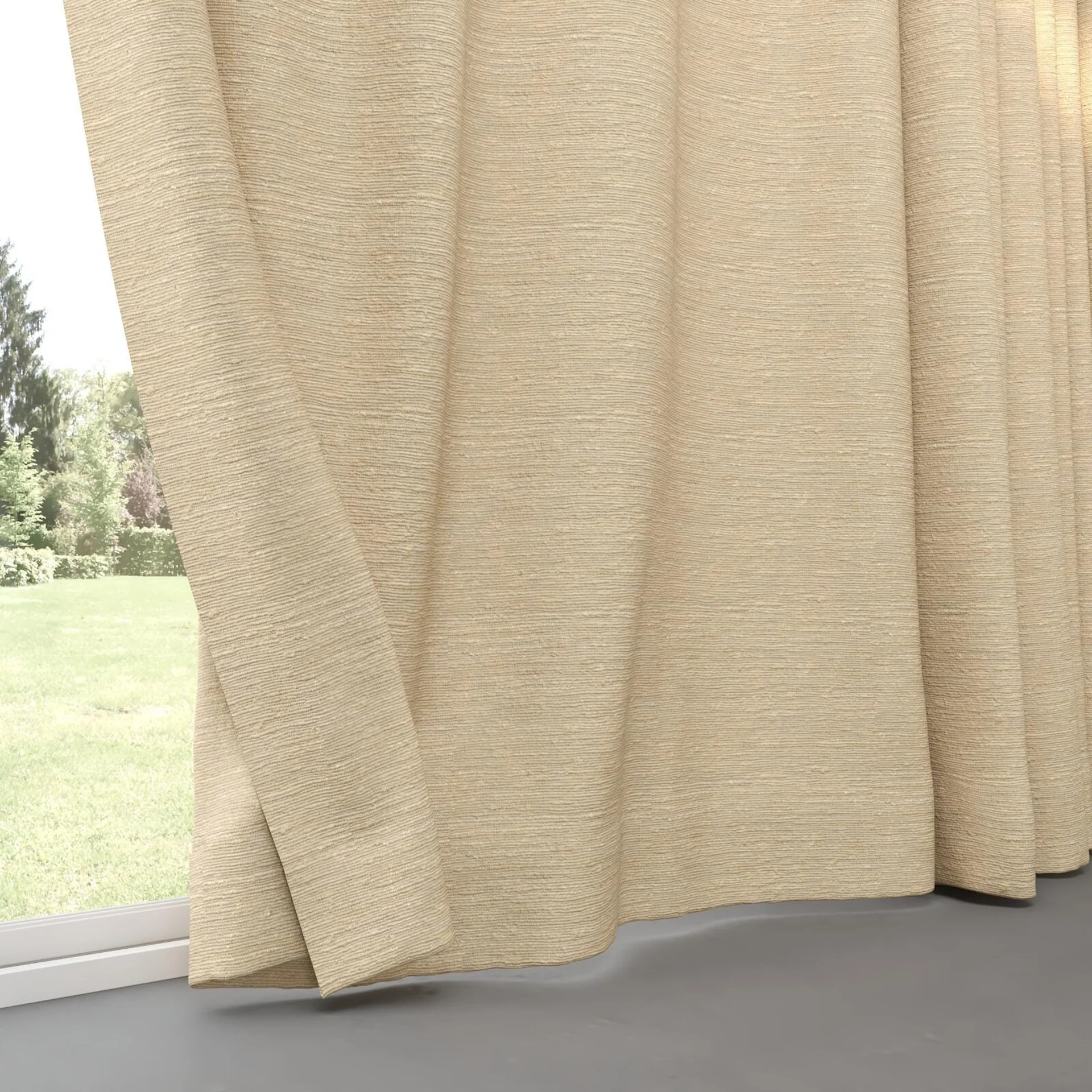 Bottom view of Tennessee Tussah Rose Gold, pinch pleat
