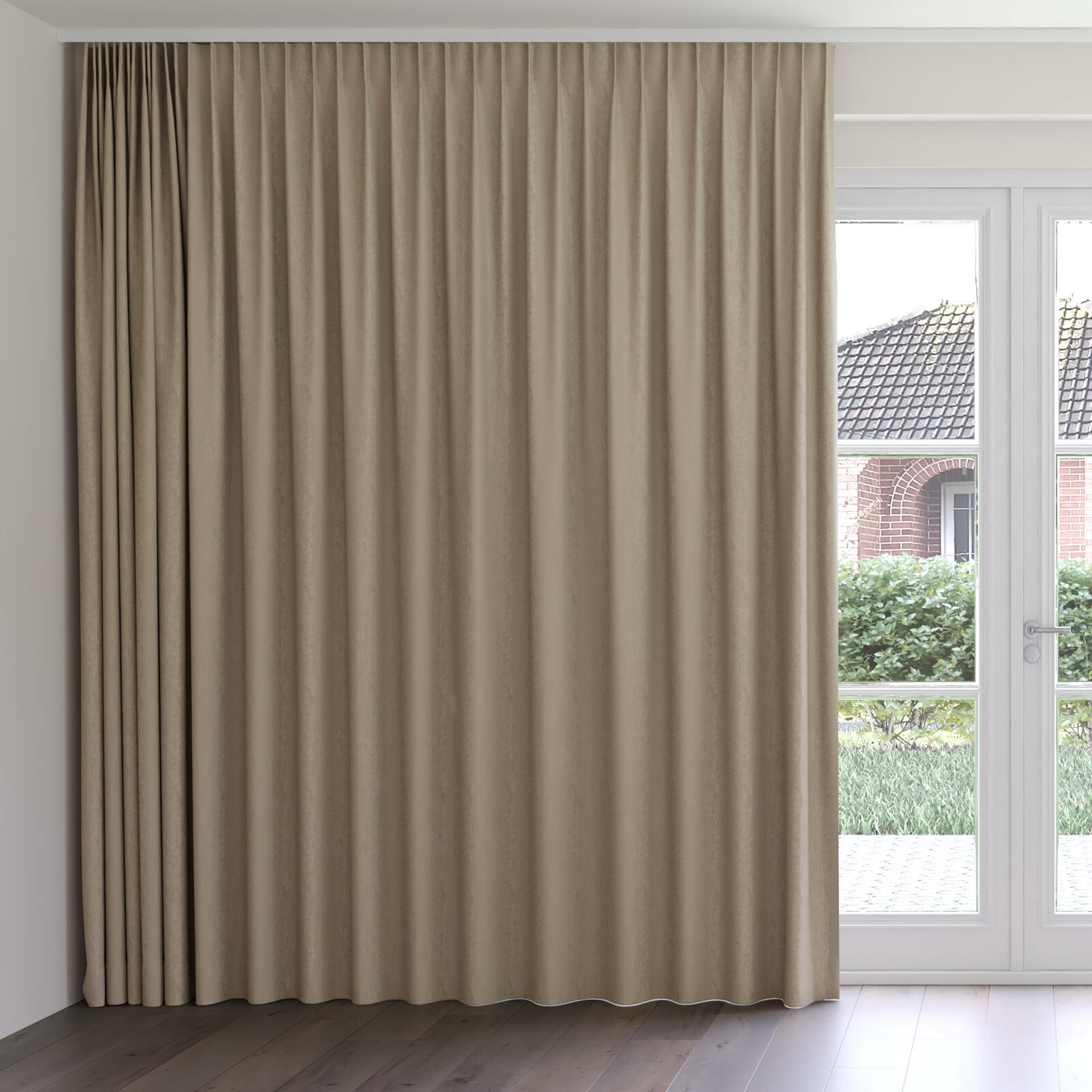 Front view of Aria Titanium, on curtain rail
