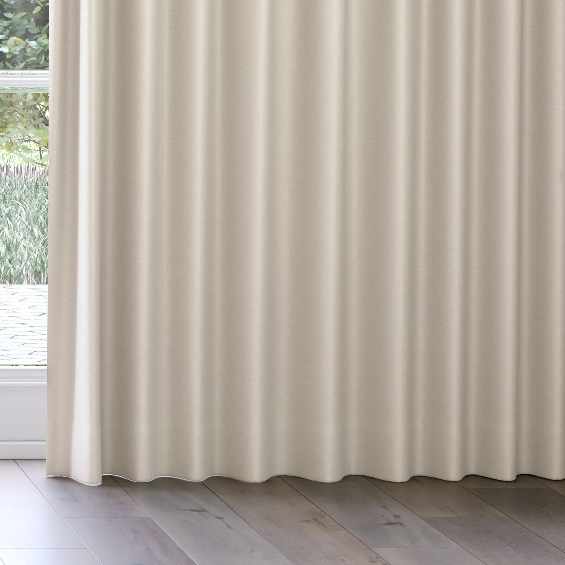 Bottom view of Atelier Parchment, on curtain rail