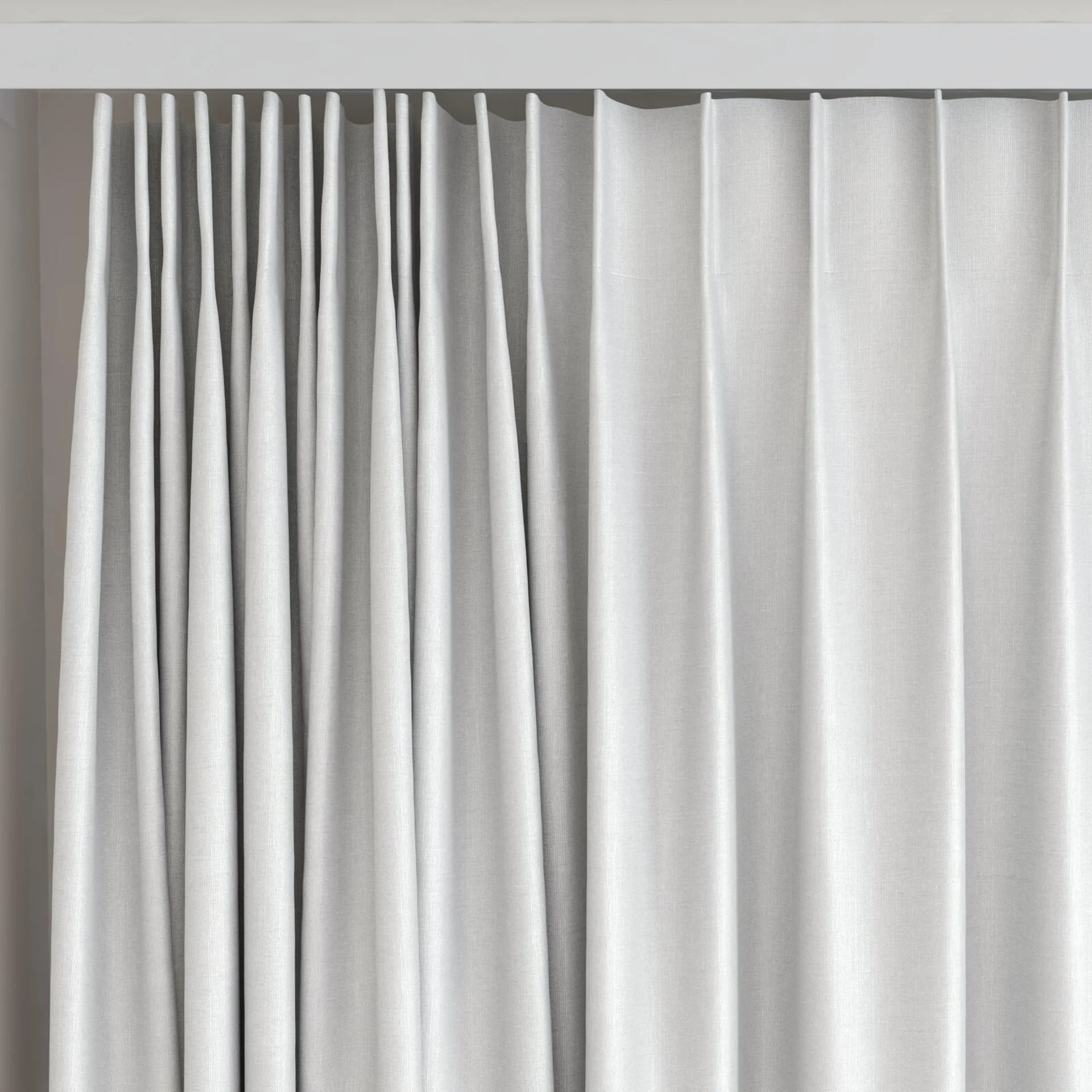 Top view of Bavaria Winter, on curtain rail