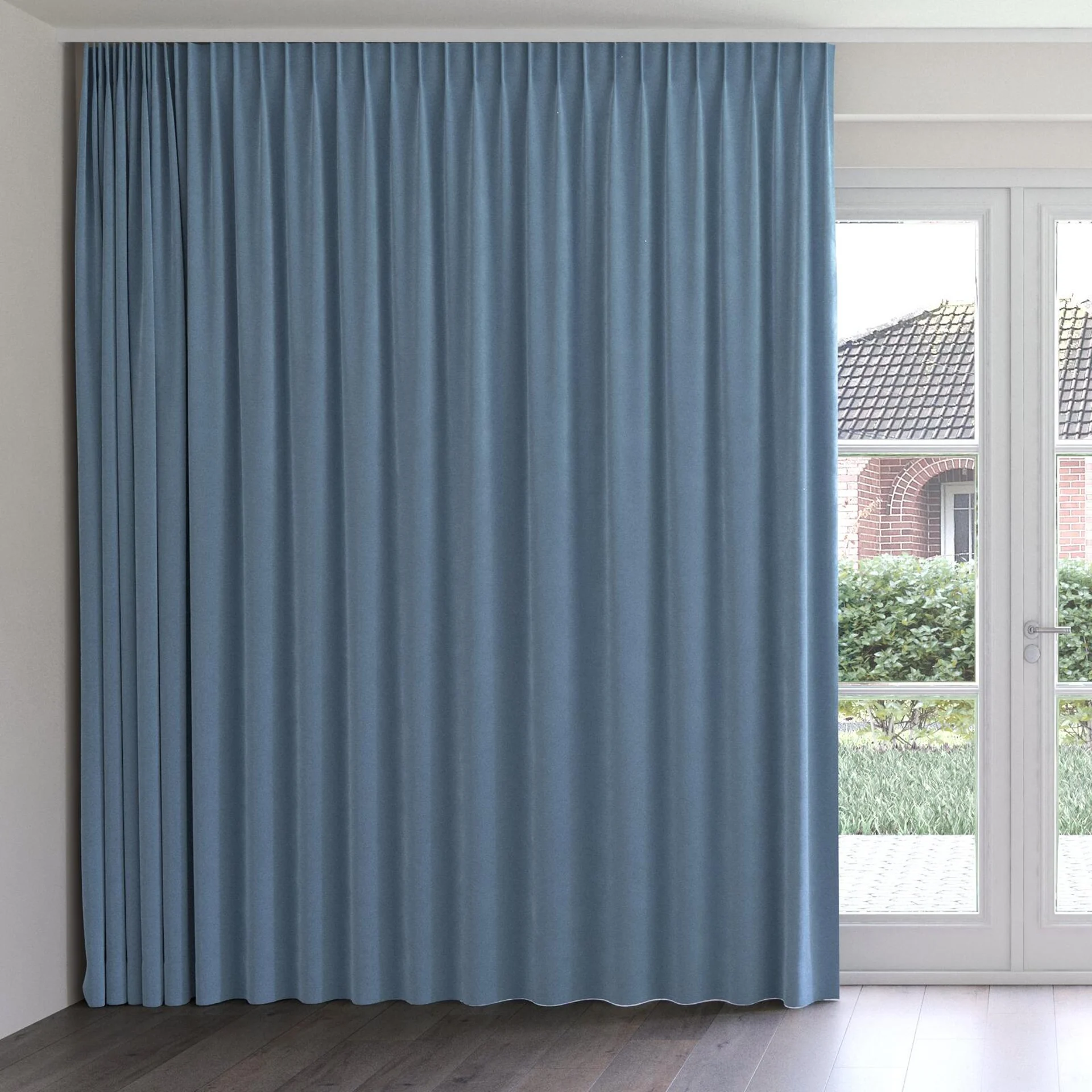 Front view of Moon Ocean, on curtain rail