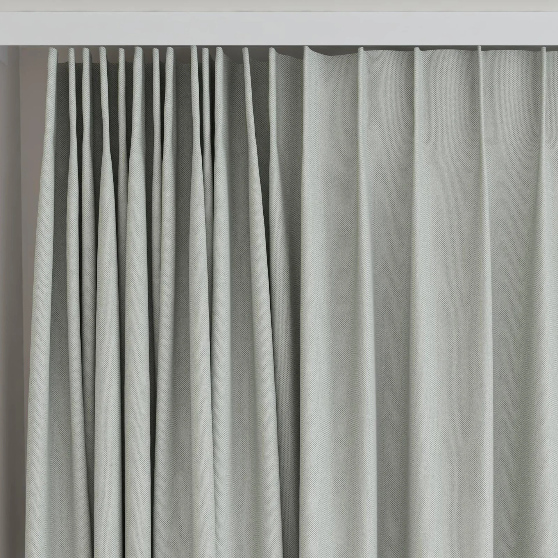 Top view of Oakley FR Sage, on curtain rail