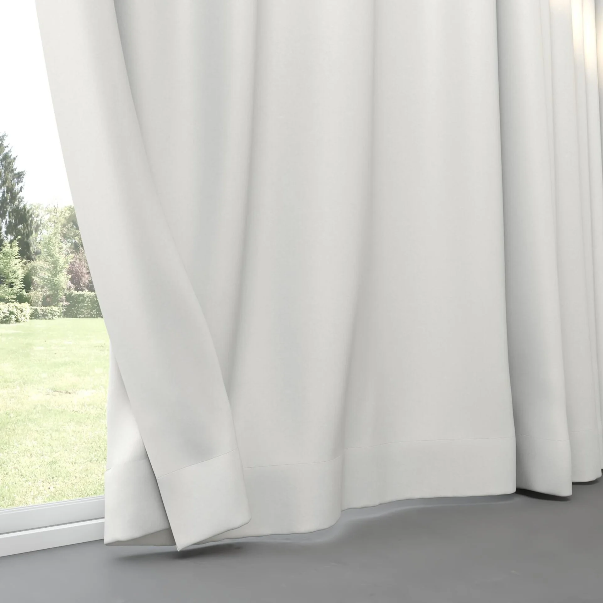 Bottom view of Re-Vive Ecru, pinch pleat