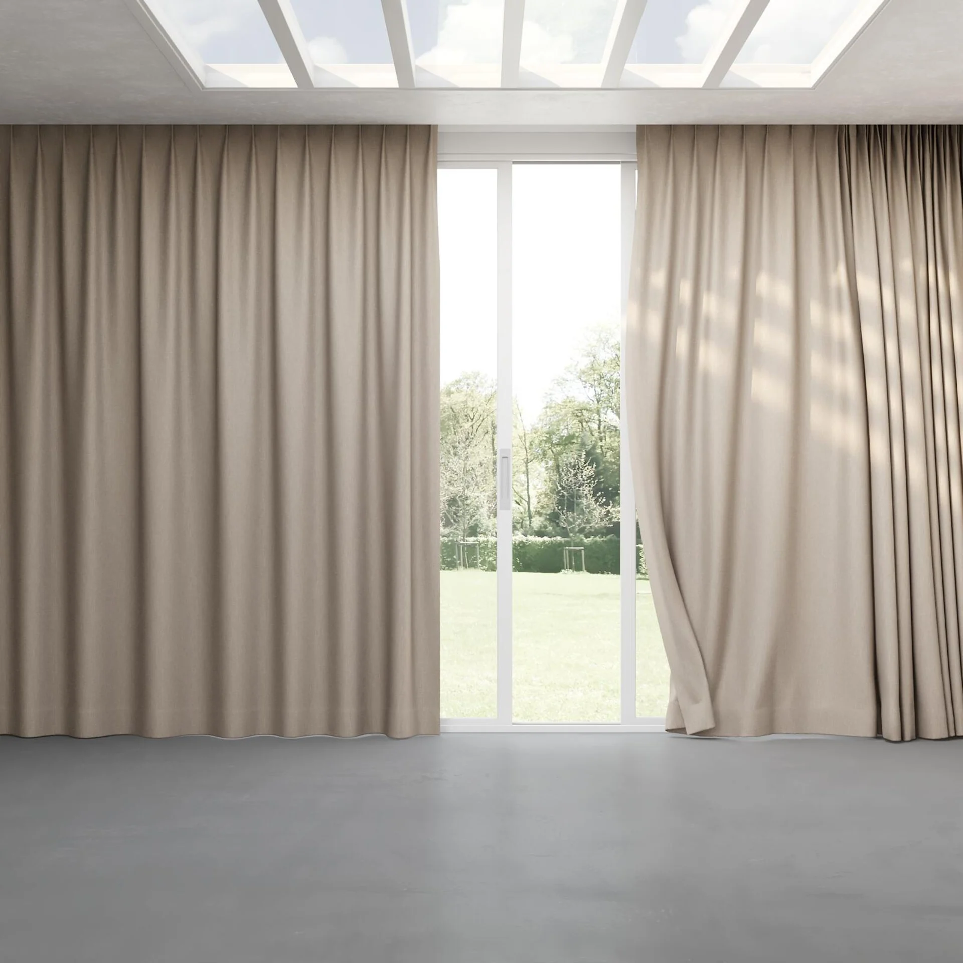 Full view of Re-New Stone, pinch pleat