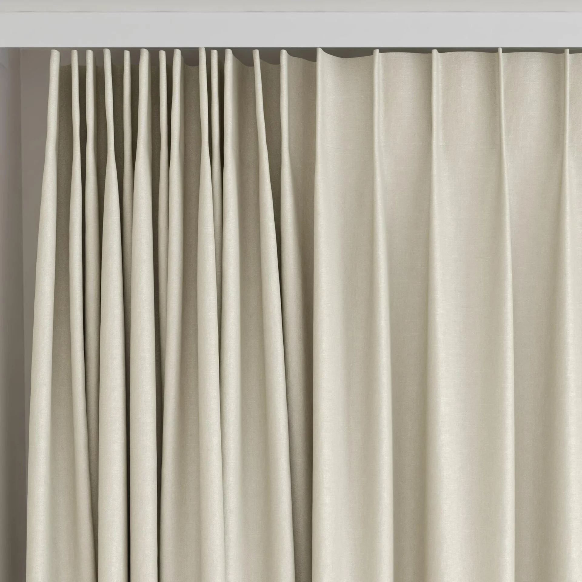 Top view of Eternal Pumice, on curtain rail