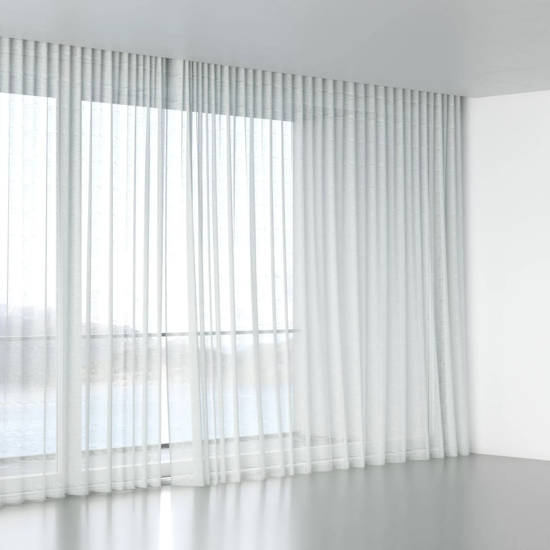 Full view of Verdant Wool, wave pleat