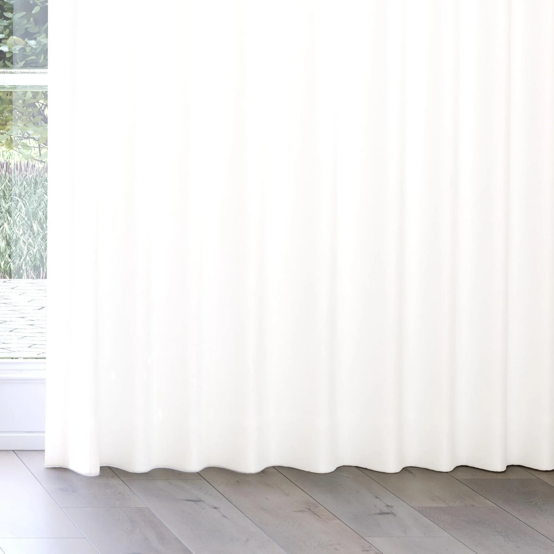 Bottom view of Brugge Wool, on curtain rail