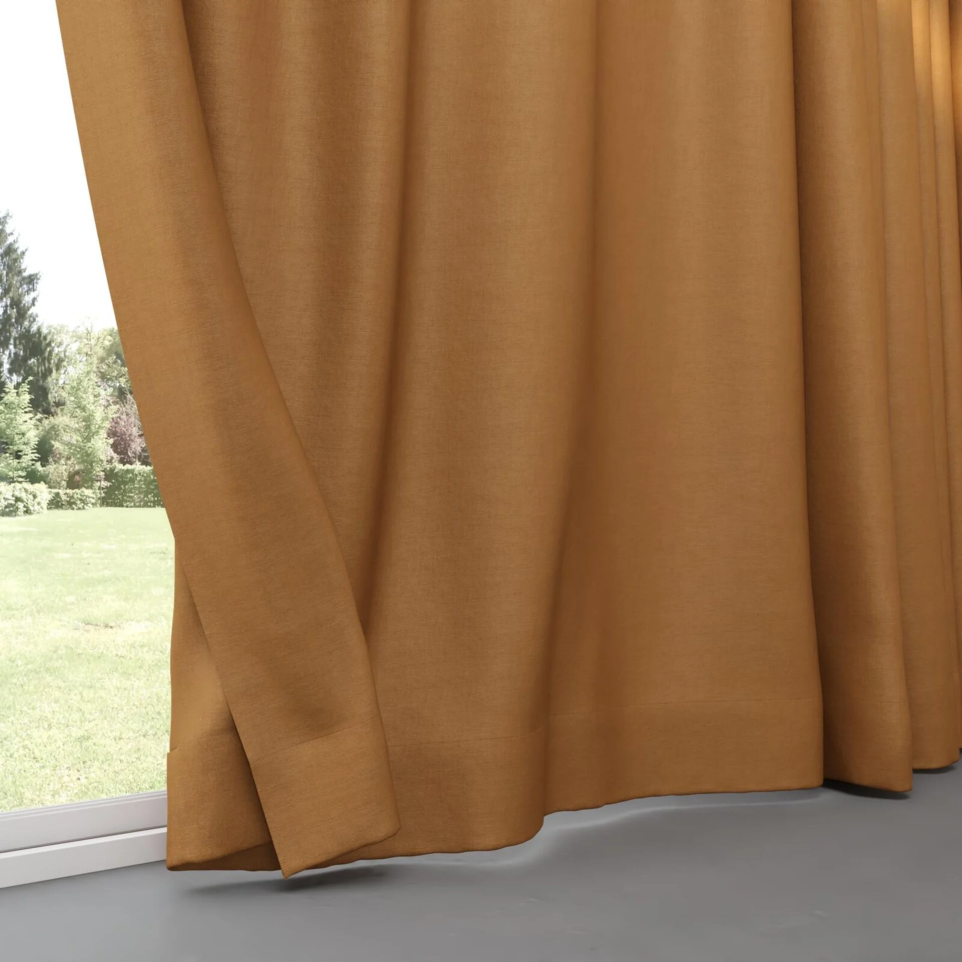 Bottom view of Eternal Copper, pinch pleat