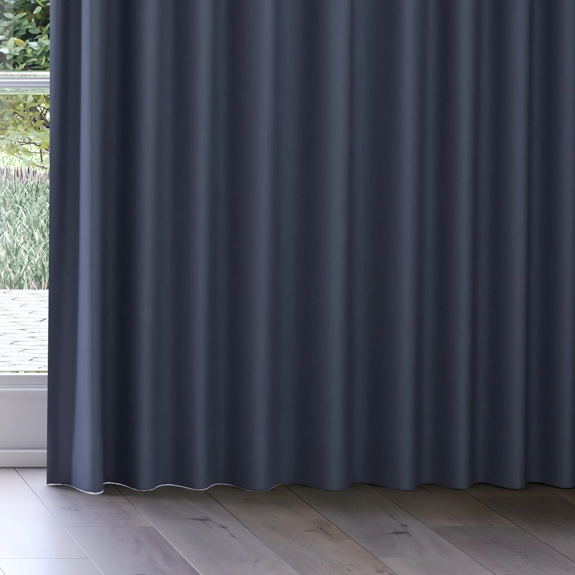 Bottom view of Quantum FR Navy, on curtain rail