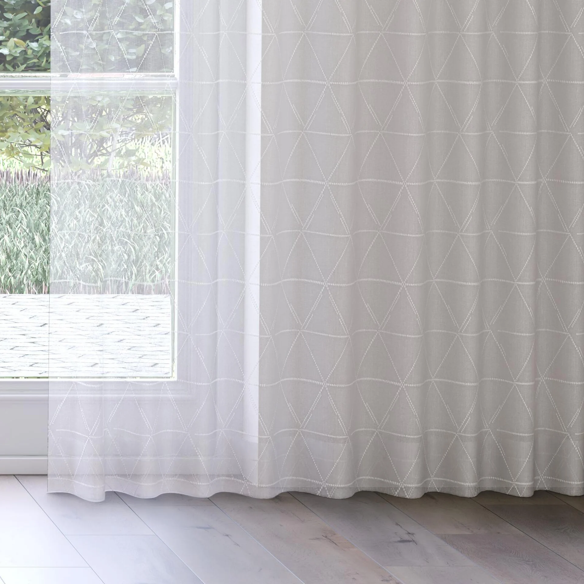 Bottom view of Timeless Mineral, on curtain rail