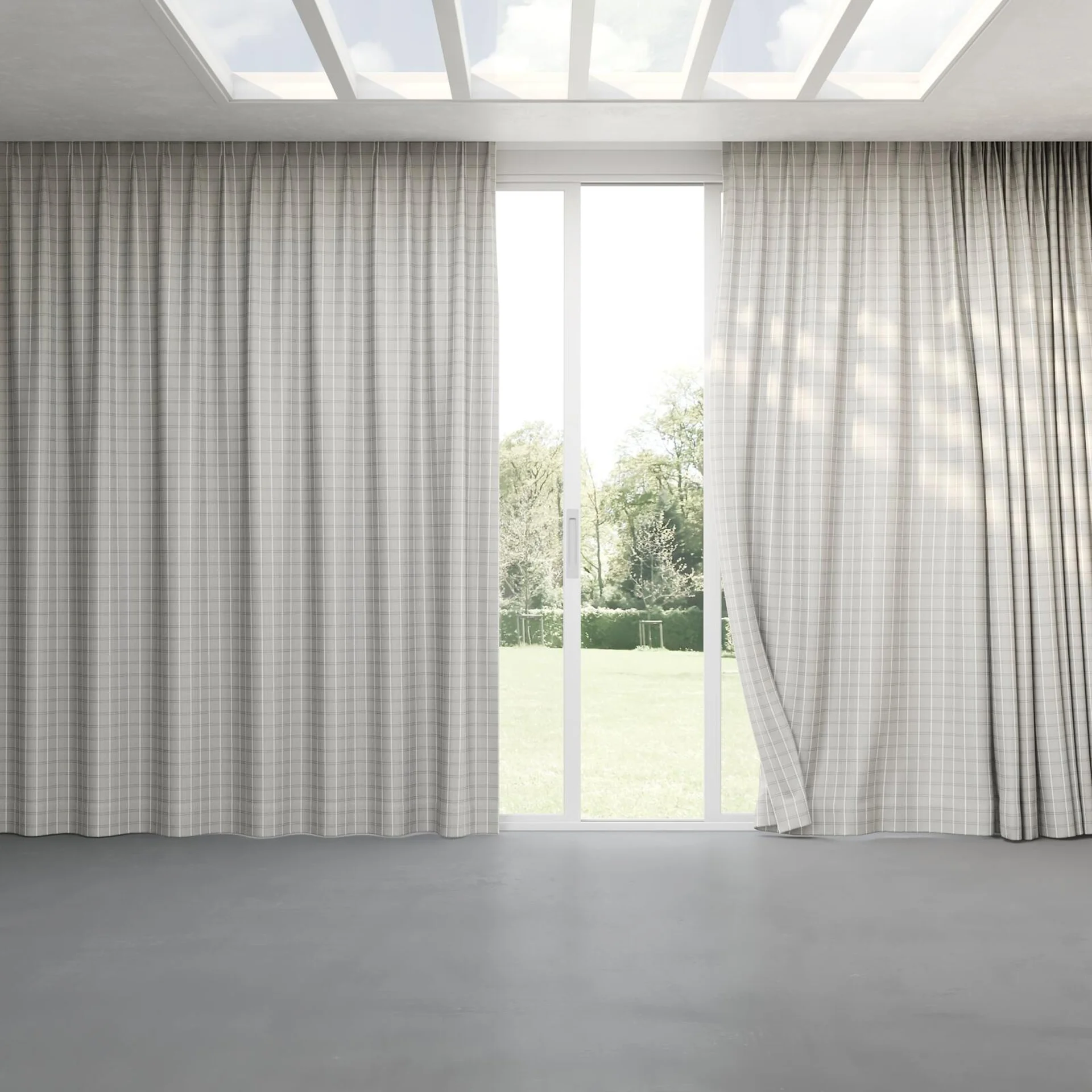 Full view of Southport Sepia, pinch pleat