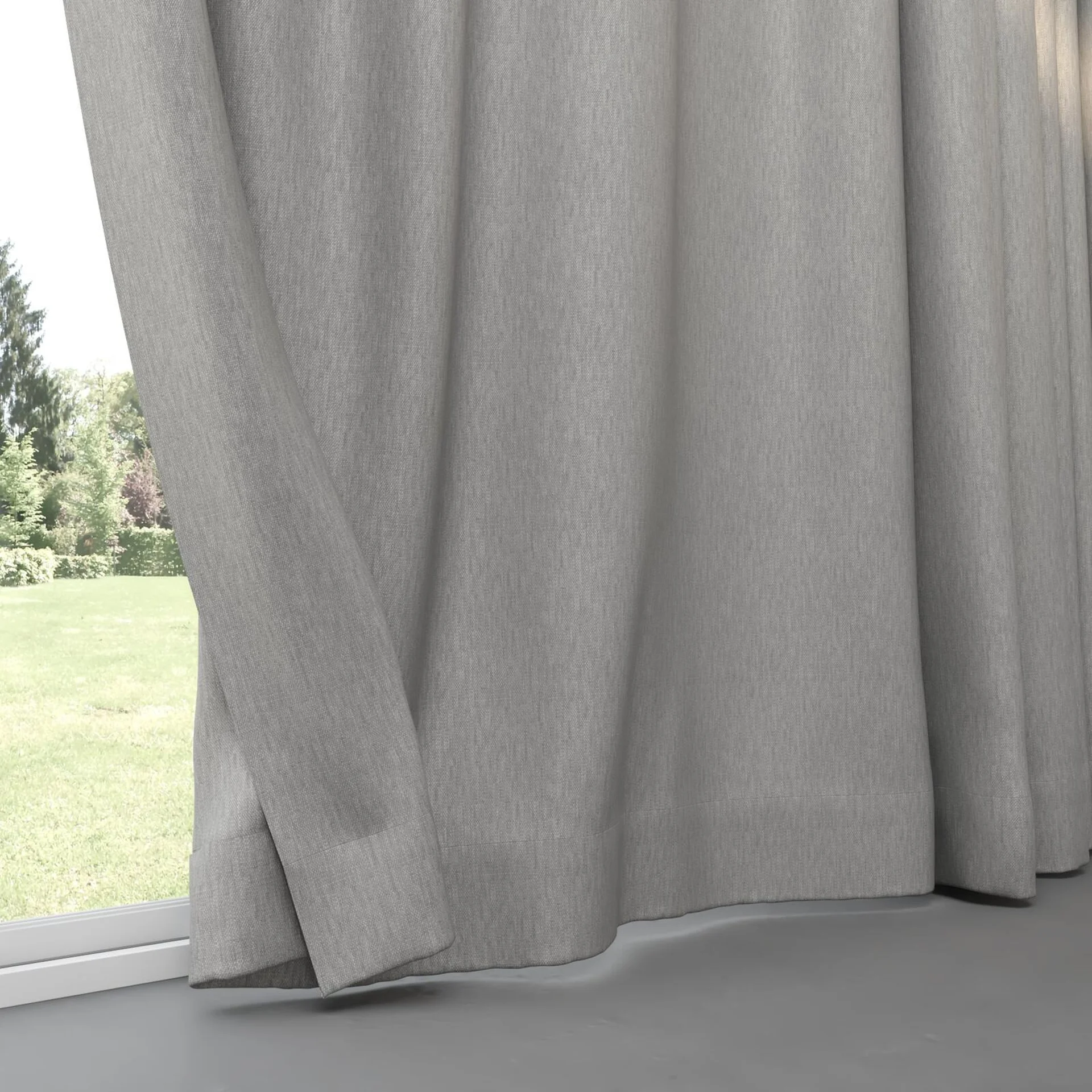Bottom view of Cordoba Fog, pinch pleat