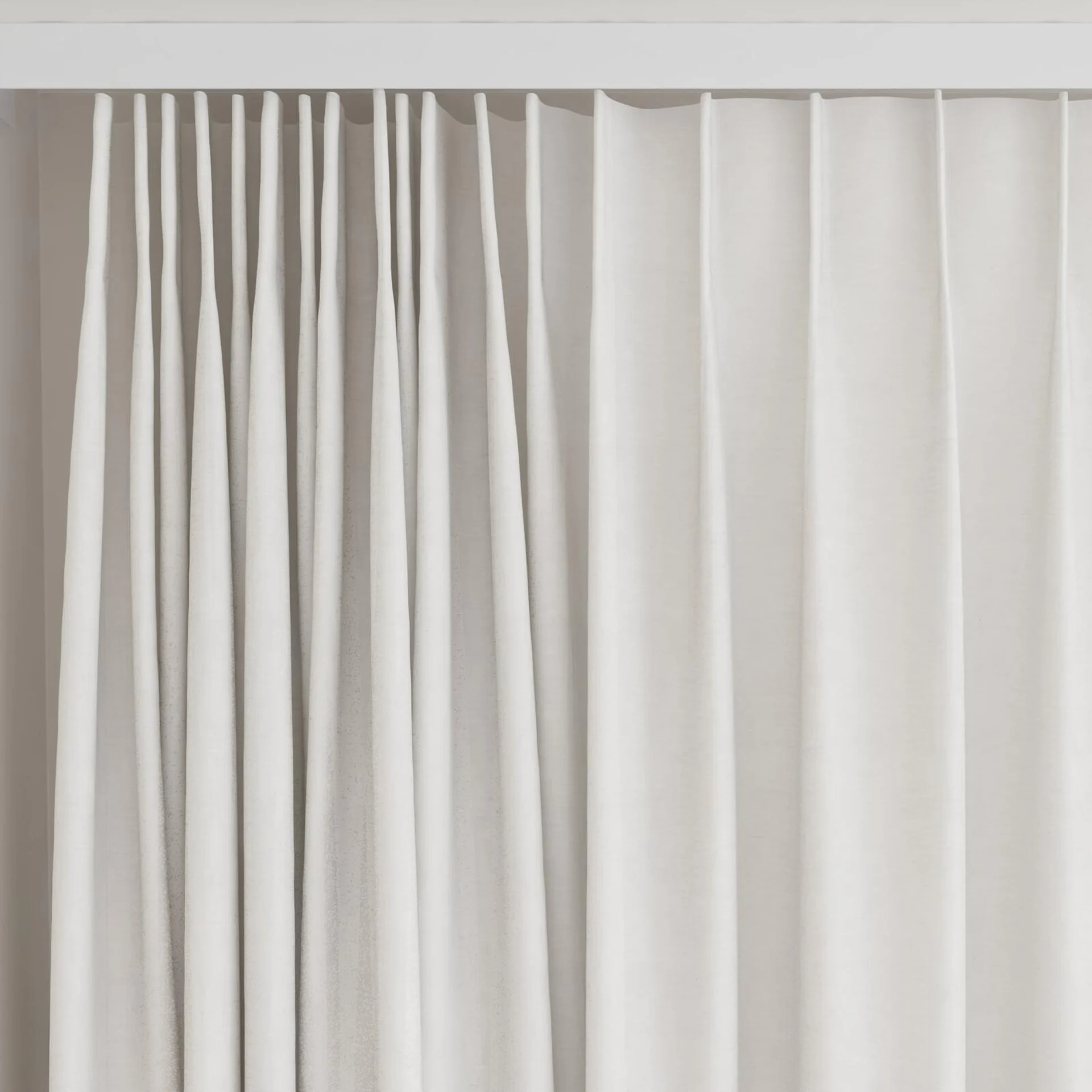 Top view of Gouache Bone, on curtain rail