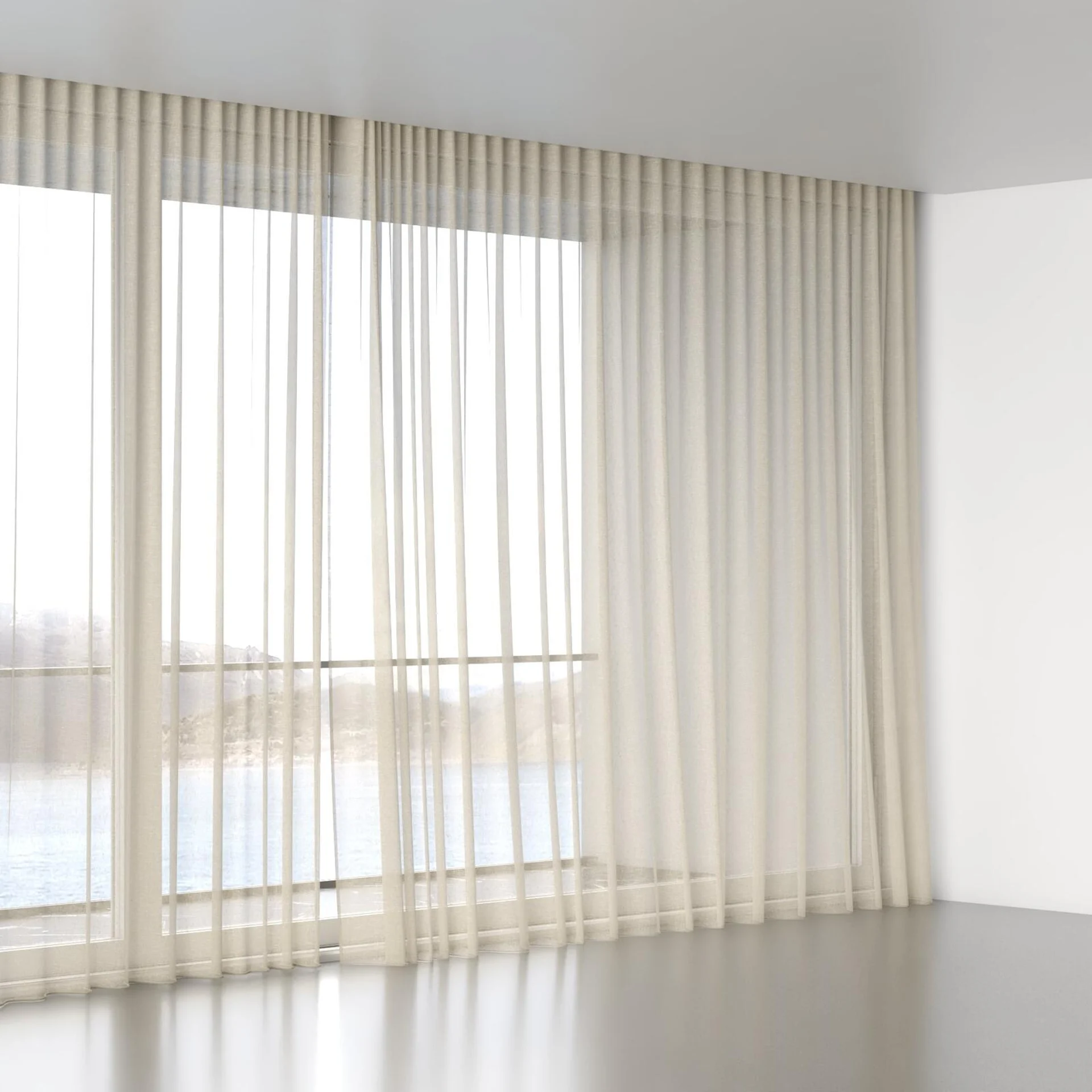 Full view of Lino Citrus, wave pleat