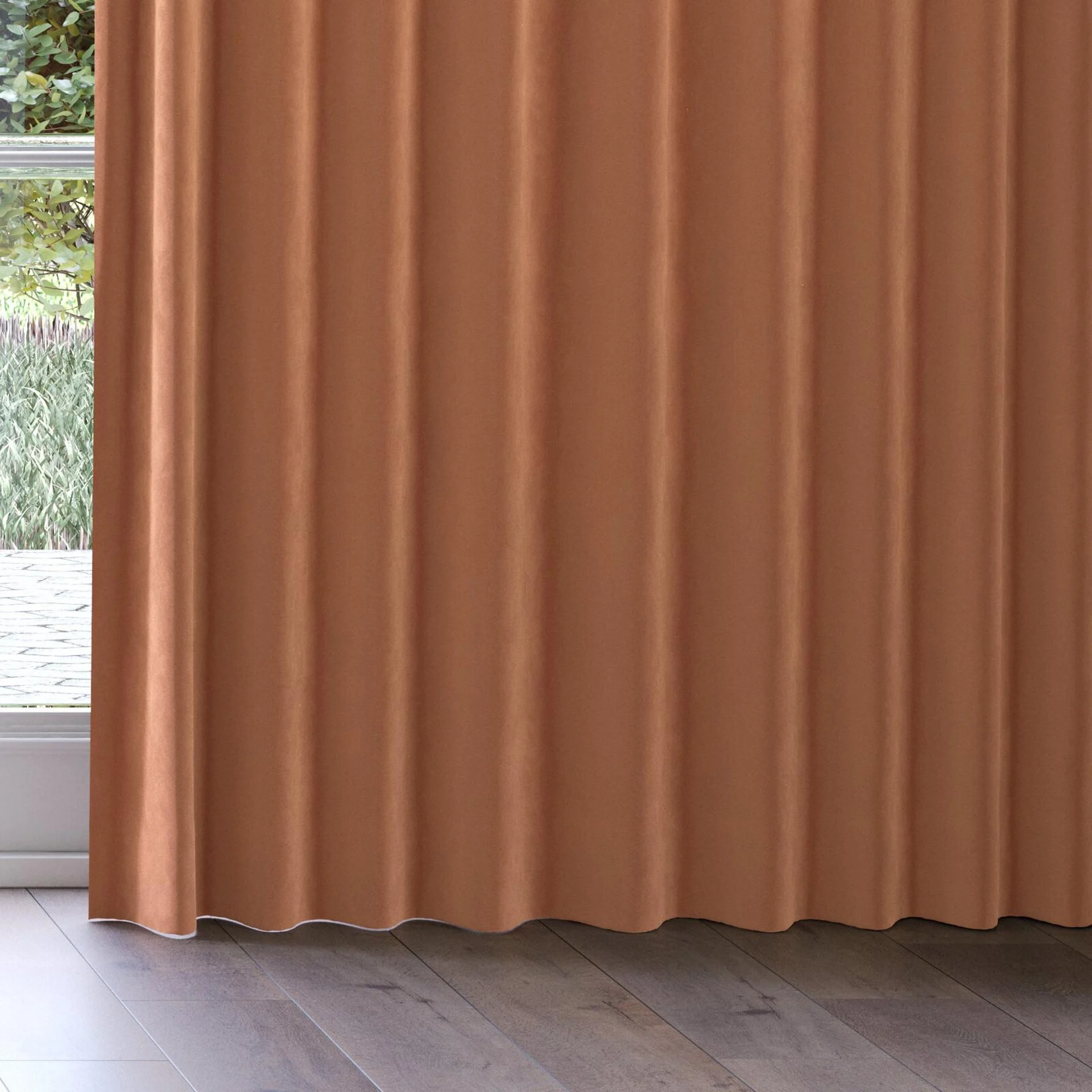 Bottom view of Vienna Rouge, on curtain rail