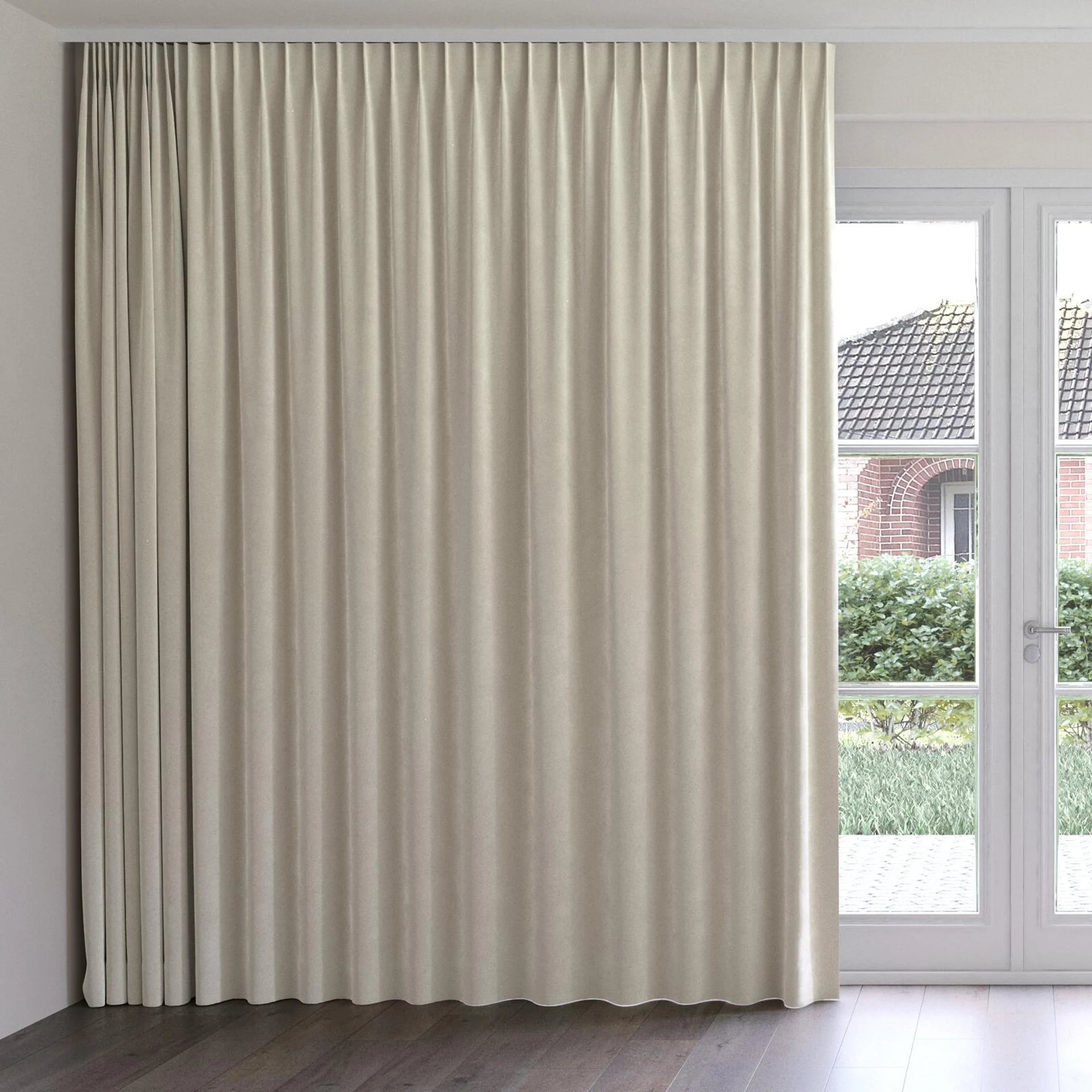 Front view of Verbier Sand, on curtain rail