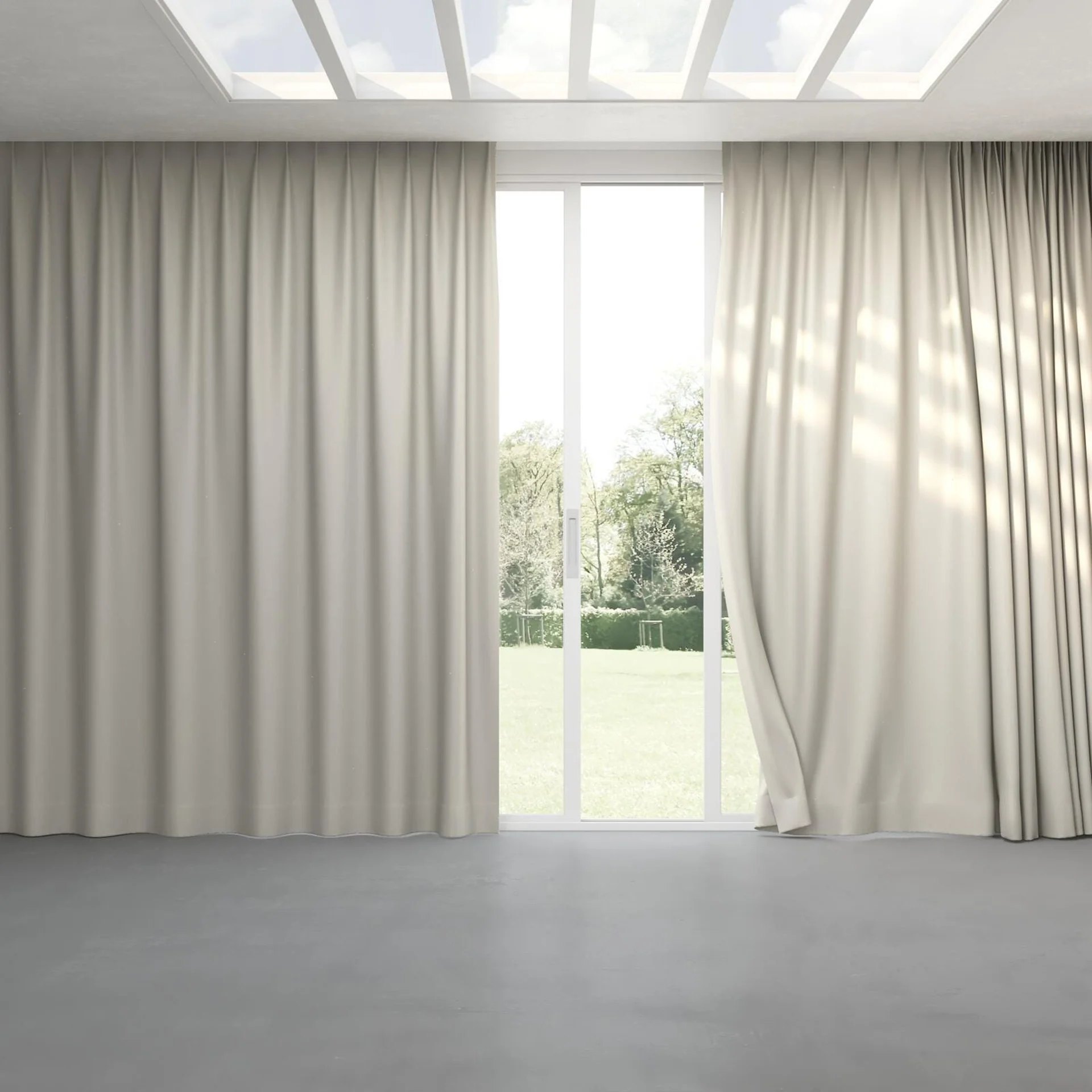 Full view of Excel Dove, pinch pleat